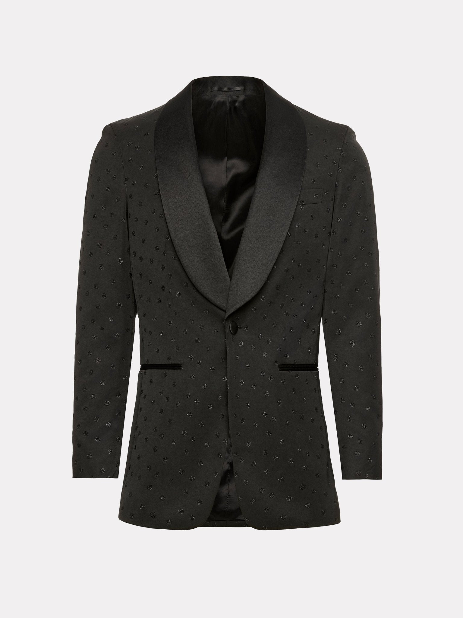 SACOU SMOKING negru cu micro pattern - Viggo