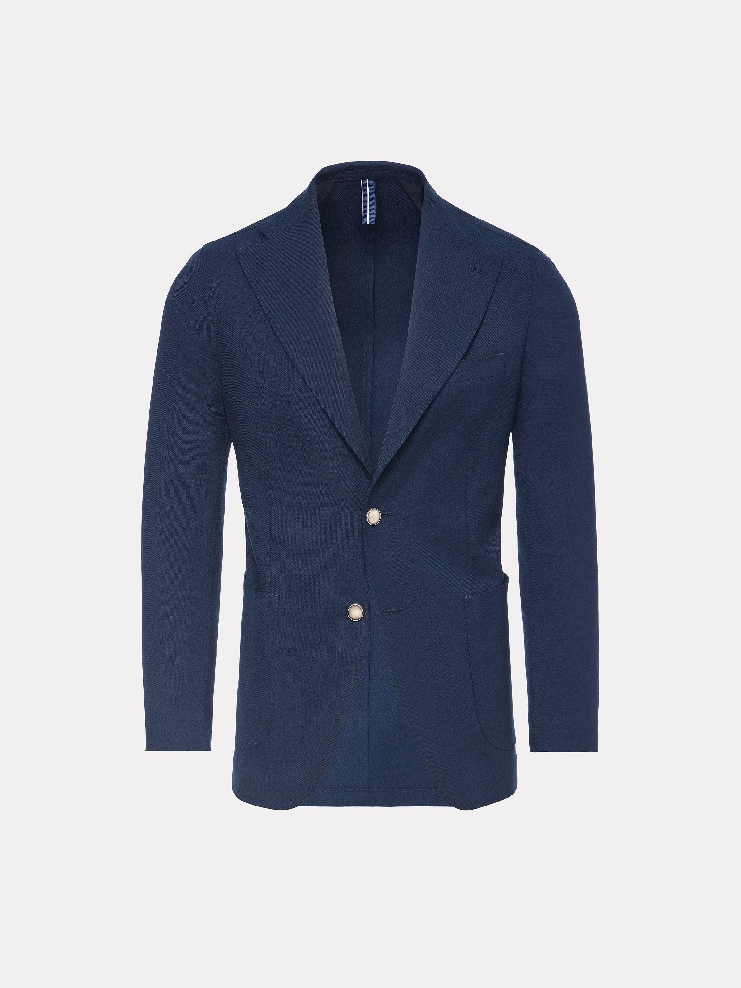 Sacou navy slim fit cu rever decupat