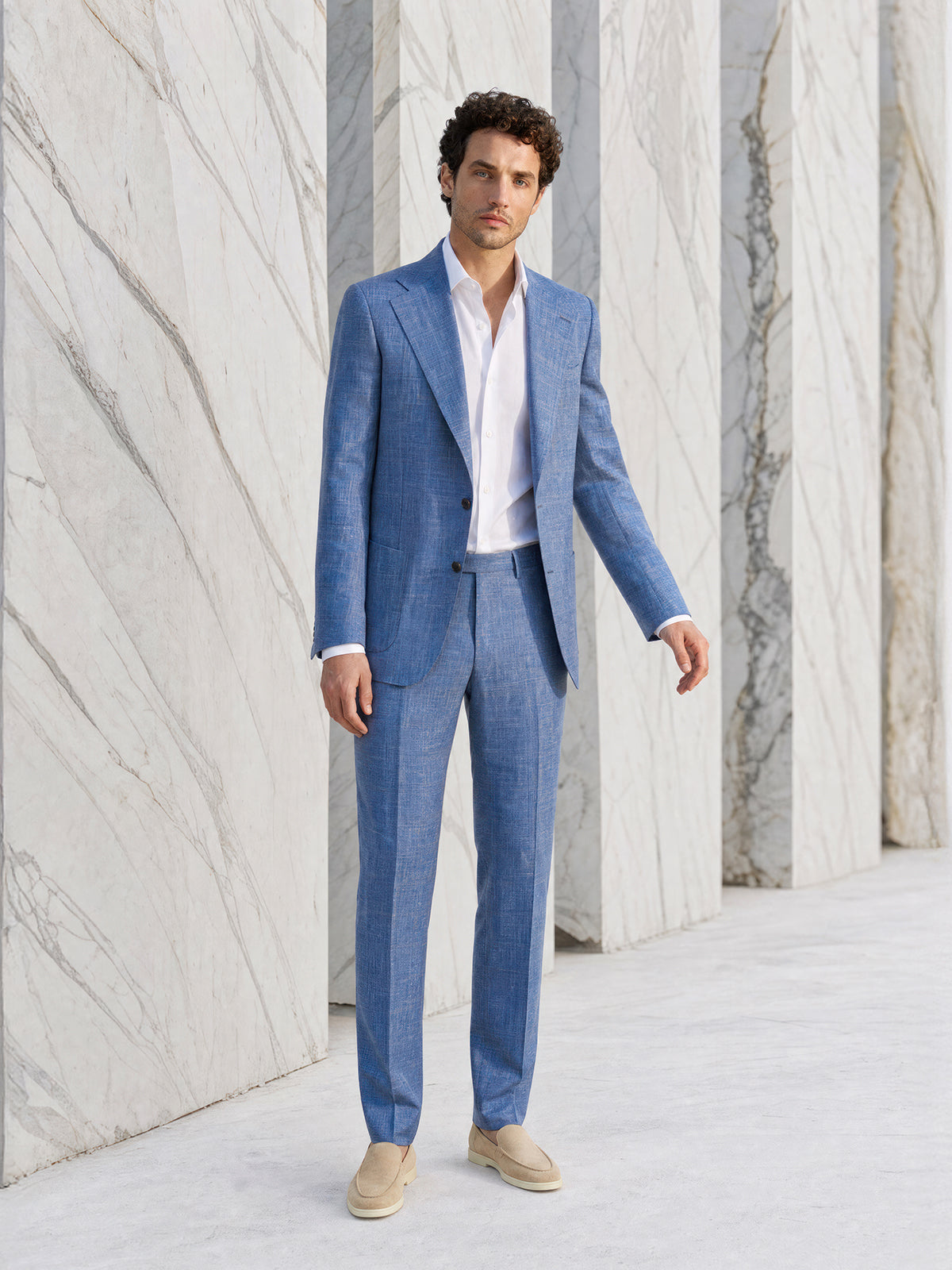 Costum tesatura Loro Piana Summertime, albastru