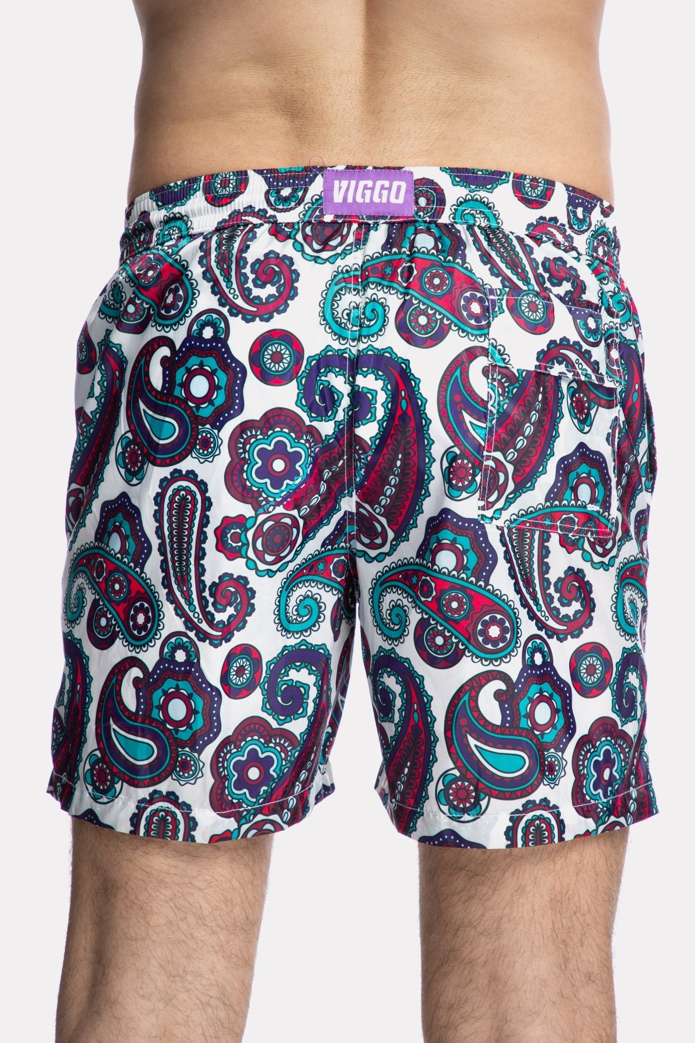 Pantaloni scurti de baie cu imprimeu multicolor - Viggo