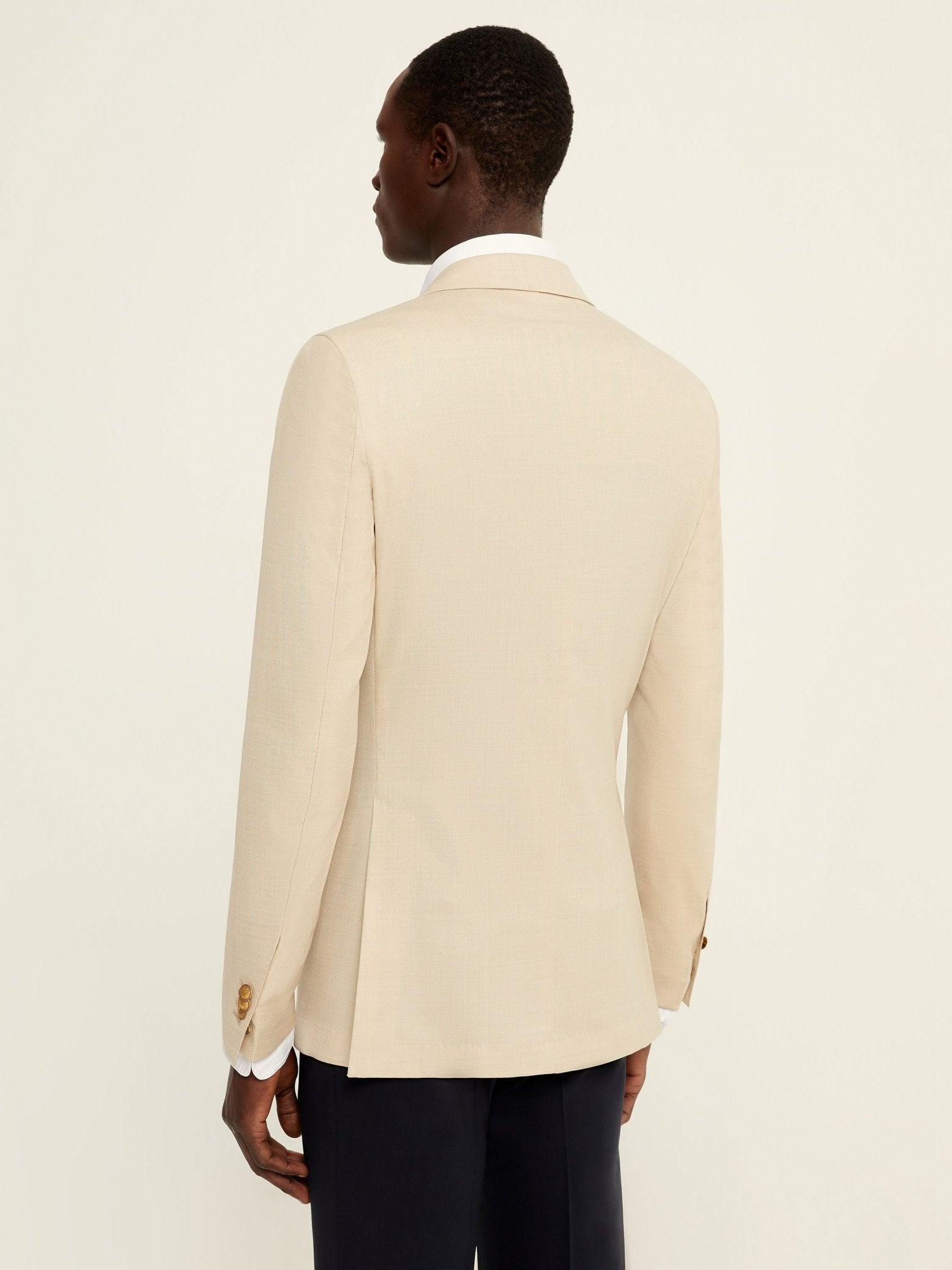 Sacou tesatura Vitale Barberis, herringbone, beige - Viggo