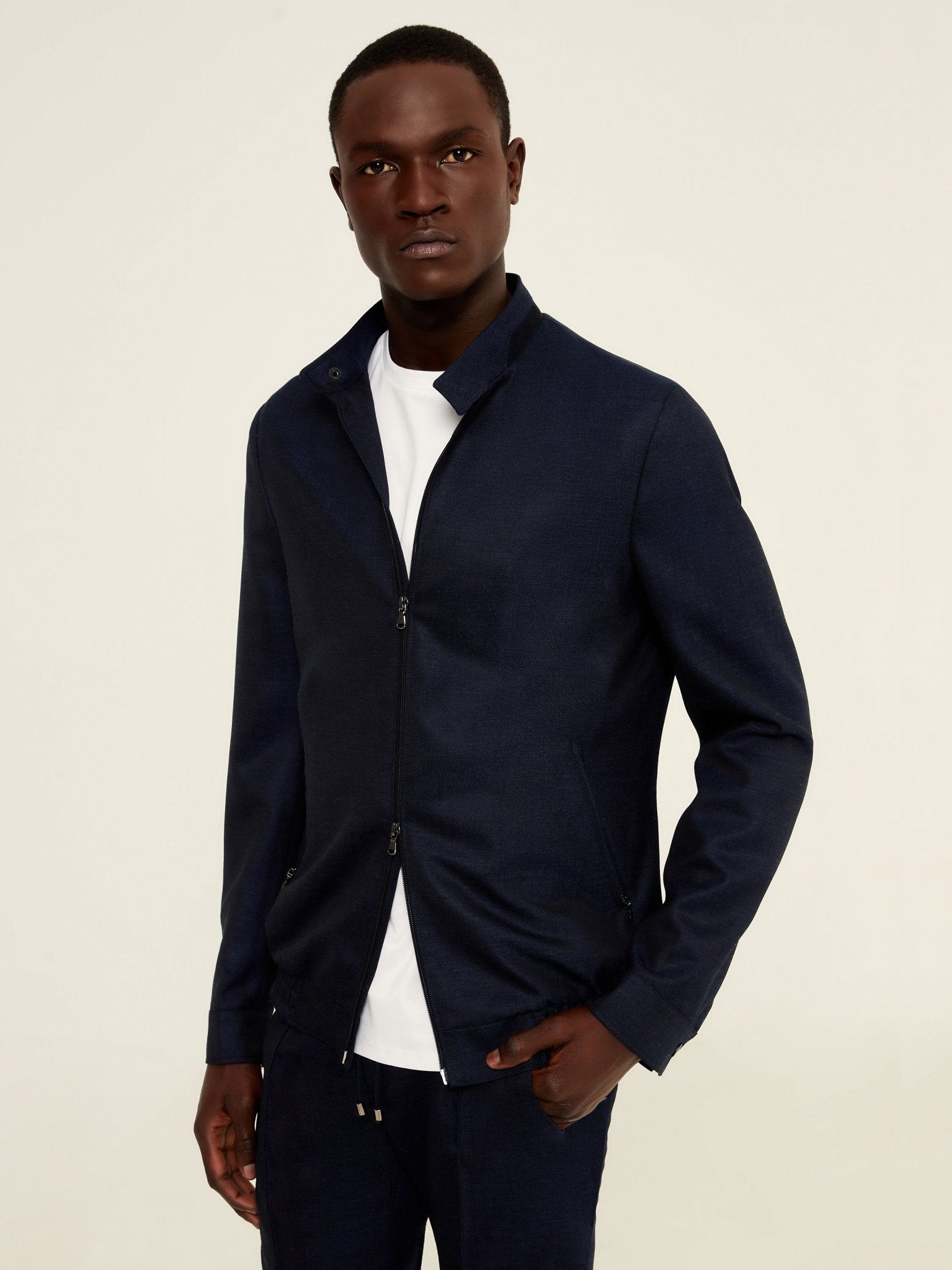 Bluzon biker tesatura Vitale Barberis lana, matase si in - Viggo