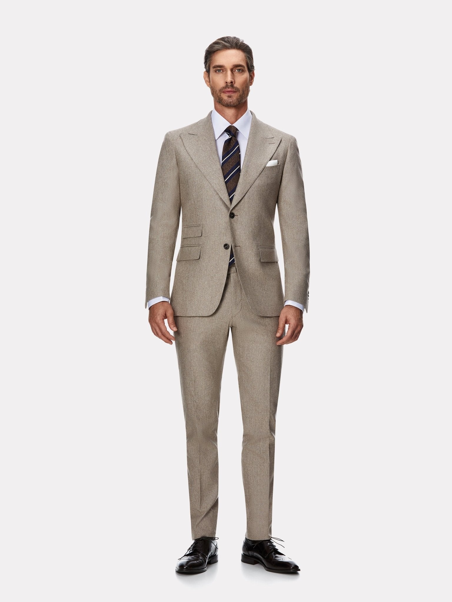 Costum tesatura TG di Fabio, flanel beige, texturat - Viggo