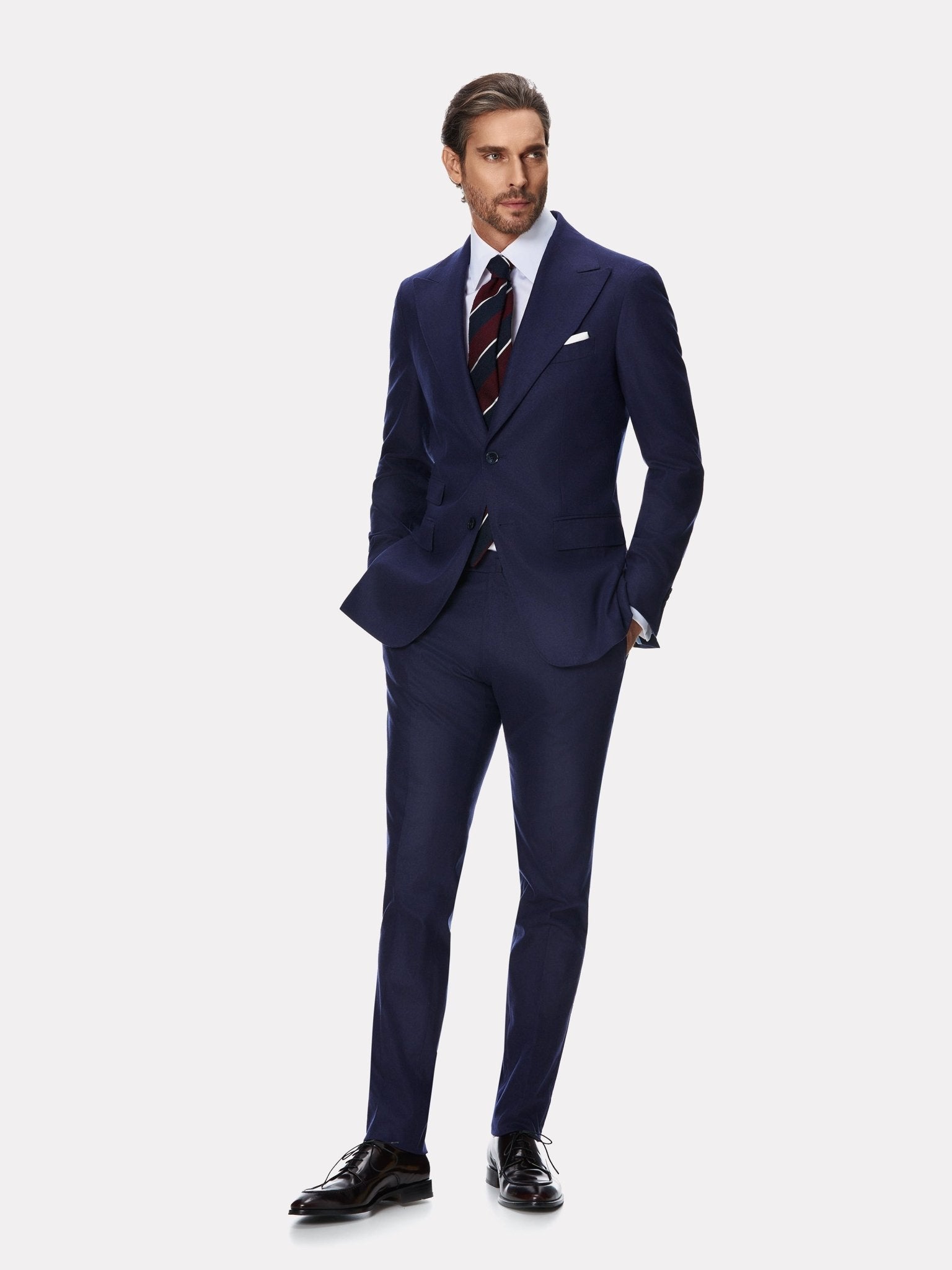 Costum tesatura TG di Fabio, flanel navy - Viggo