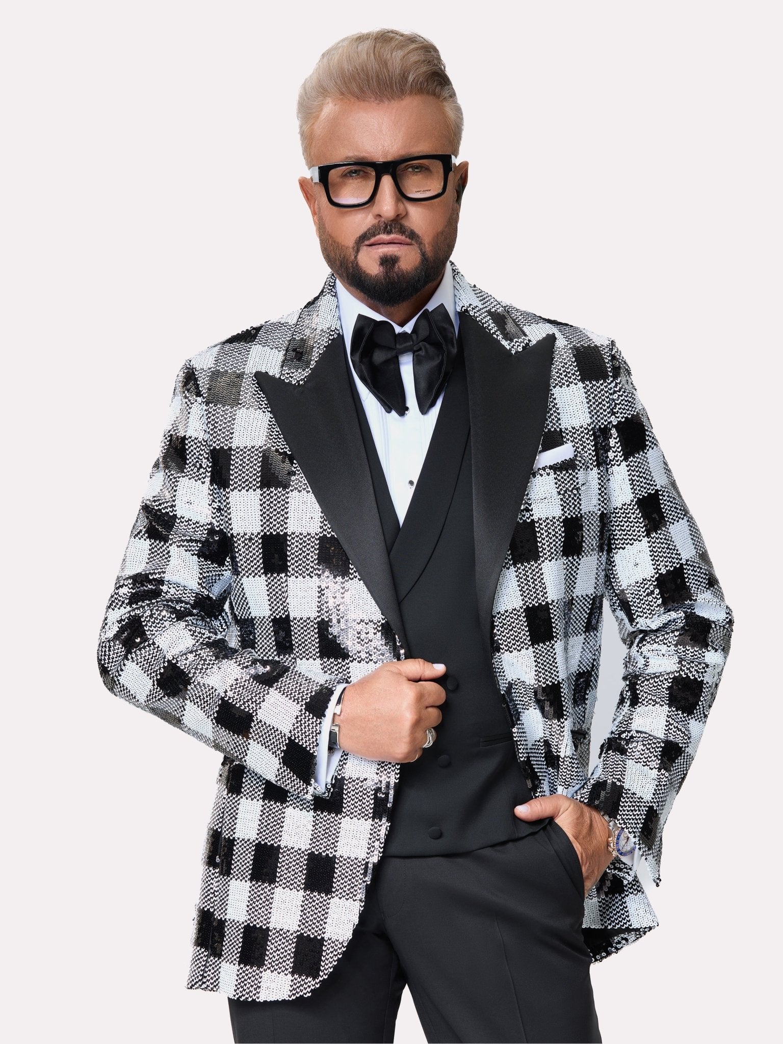 Sacou smoking made to measure cu paiete in carouri - Viggo