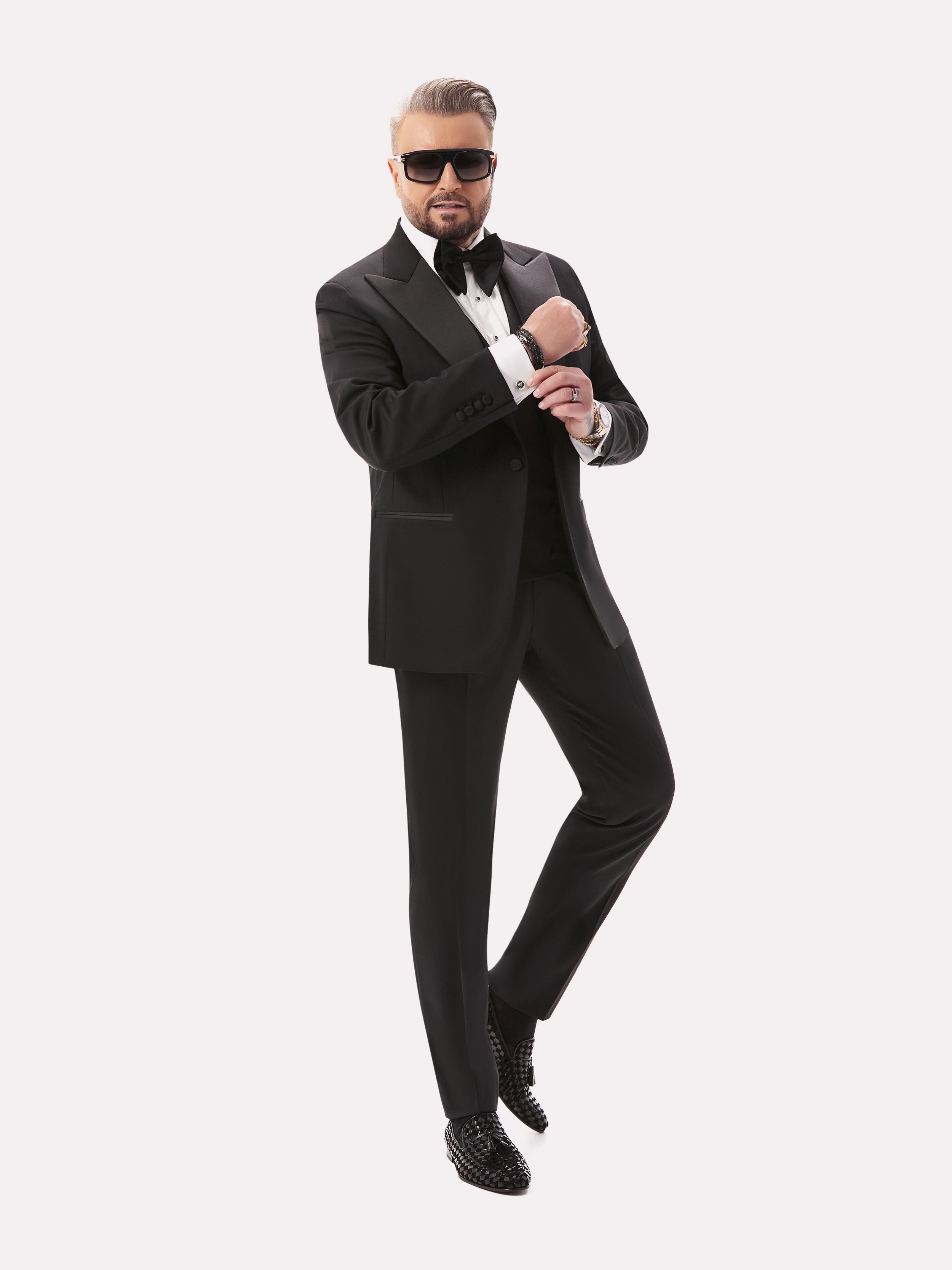 Plain black tuxedo jacket