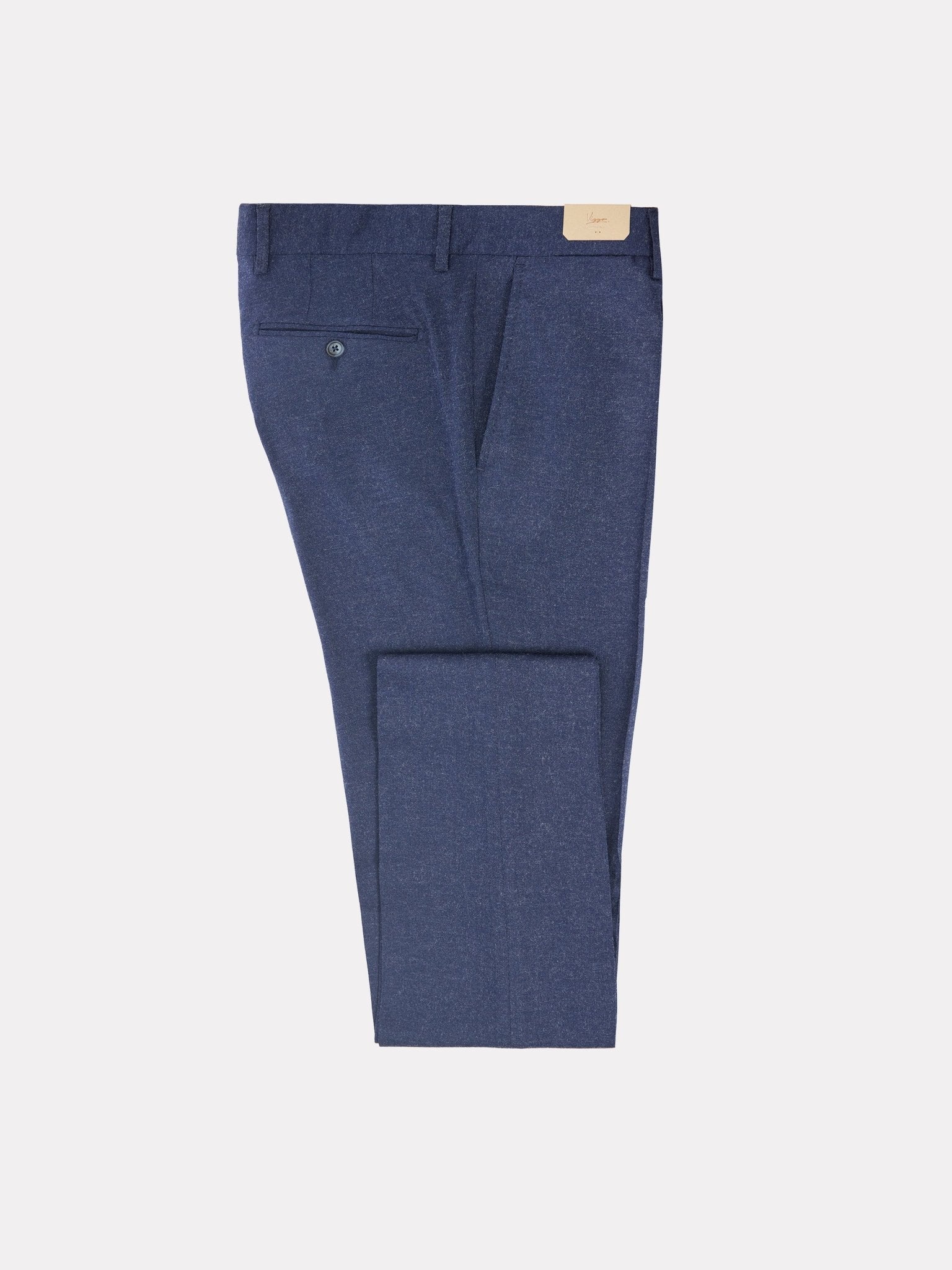 Costum slim fit navy cu rever decupat - Viggo