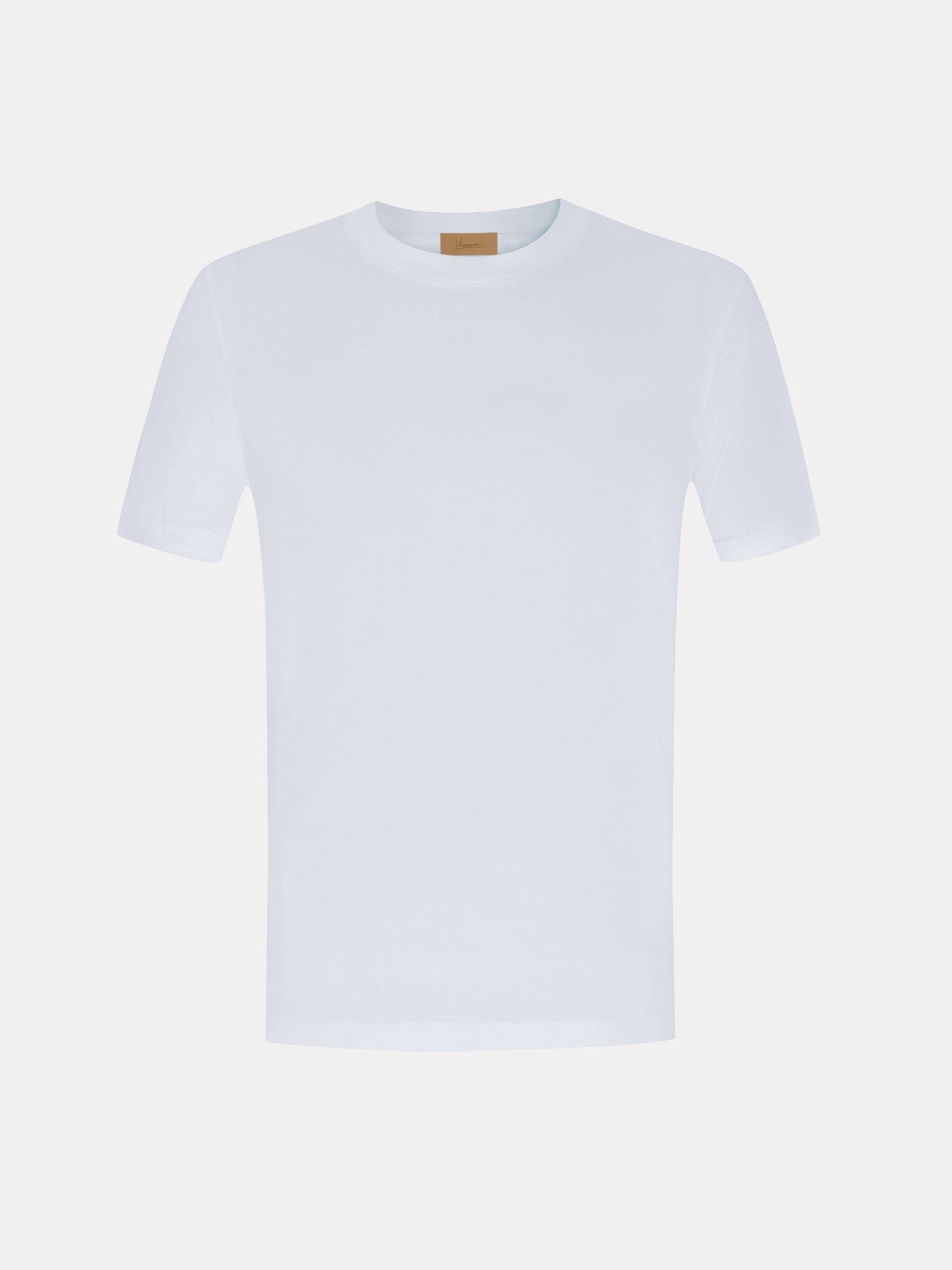 Tricou alb matase & bumbac Selected Pima - Viggo