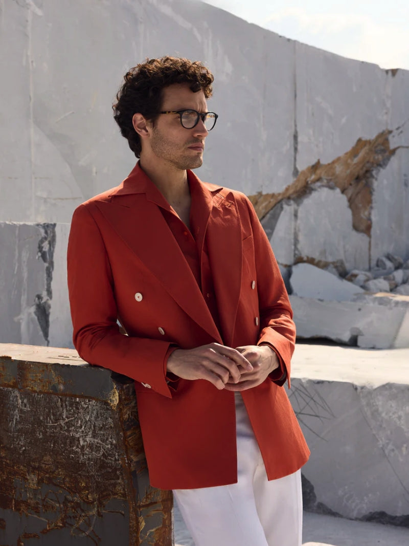 Sacou corai Made to Measure, tesatura Linen Way by Loro Piana