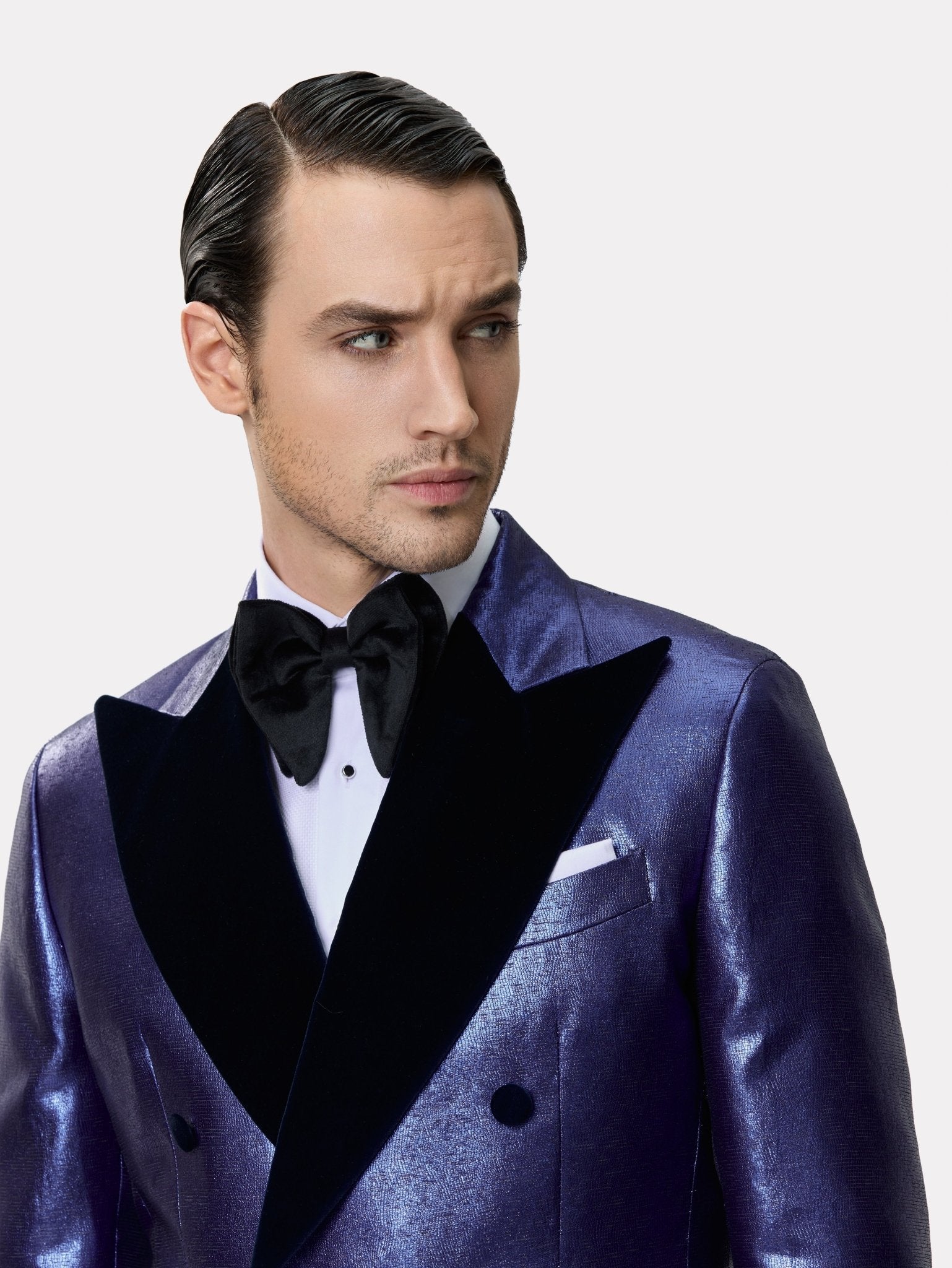 Sacou smoking made to measure albastru metalizat - Viggo