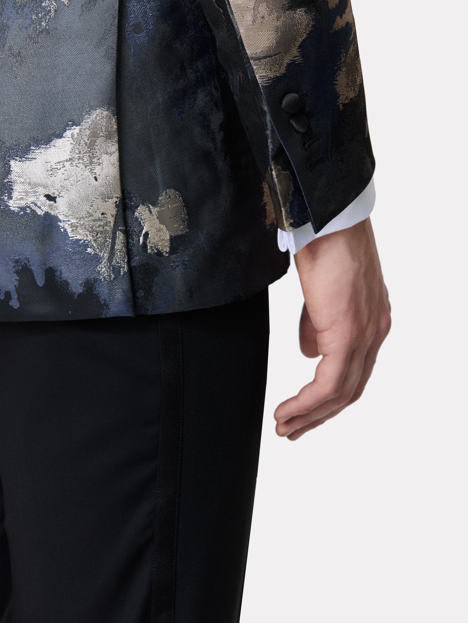 Sacou smoking made to measure cu print metalizat - Viggo