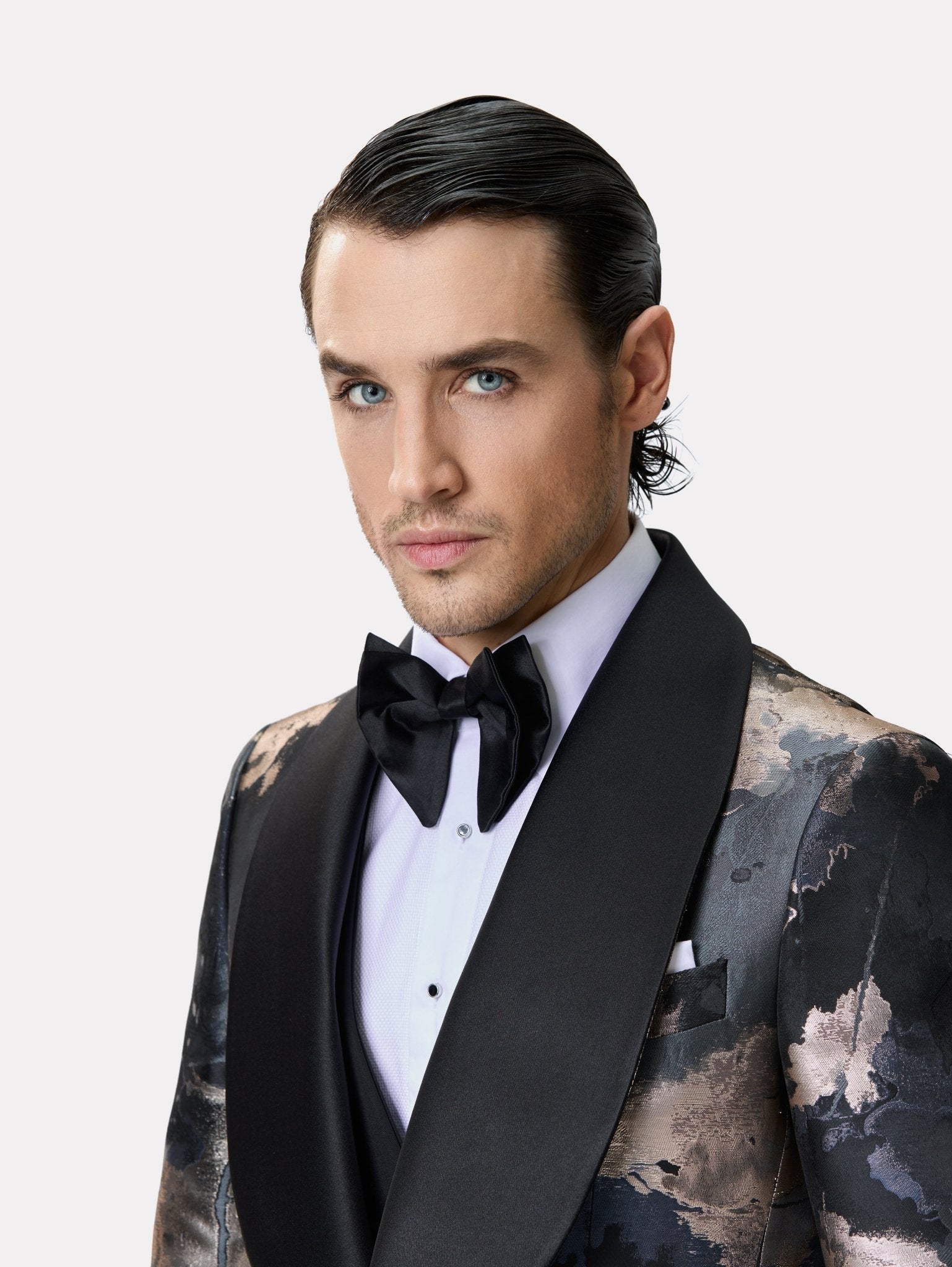 Sacou smoking made to measure cu print metalizat - Viggo