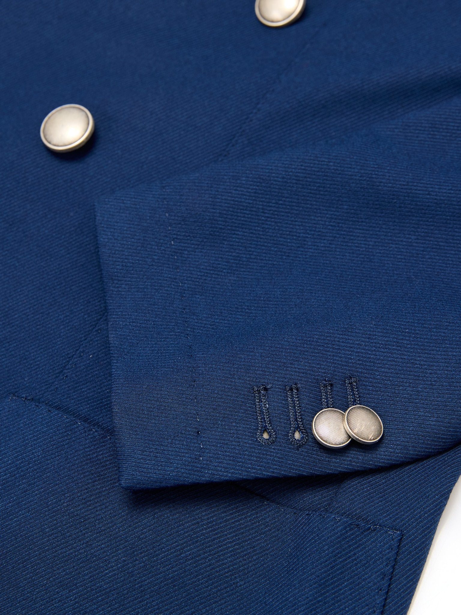 Sacou albastru texturat la doua randuri de nasturi, slim fit - Viggo