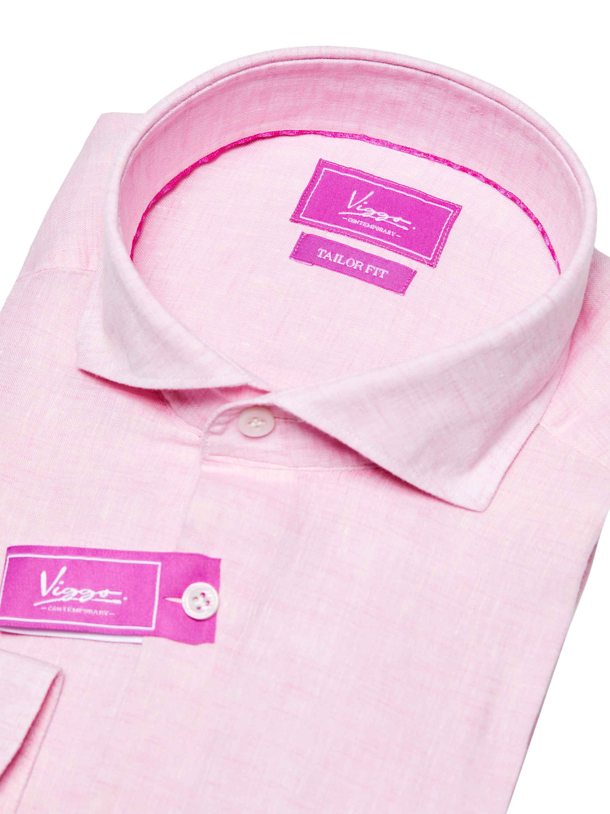 Camicia di lino rosa