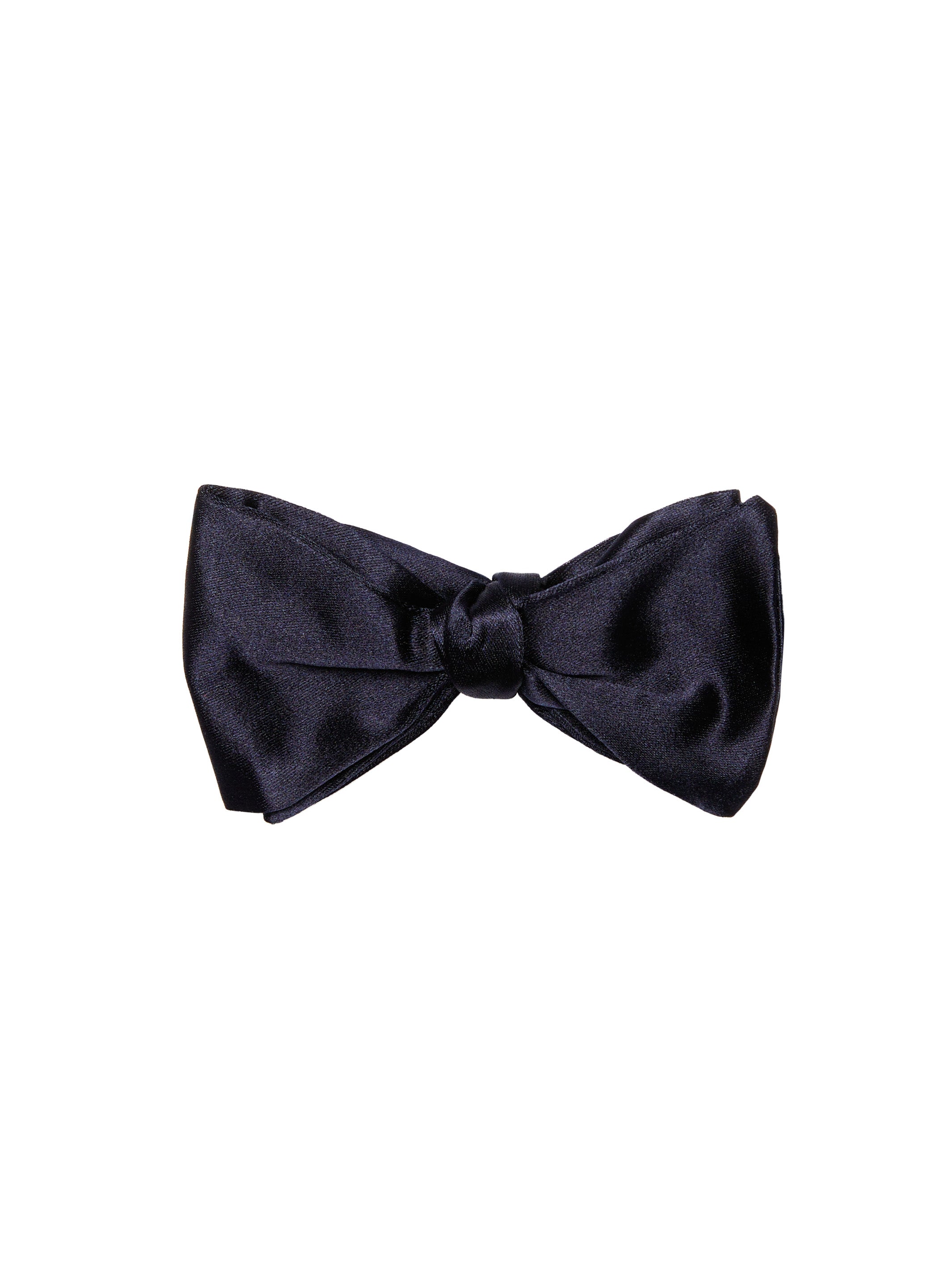 Navy natural silk bow tie