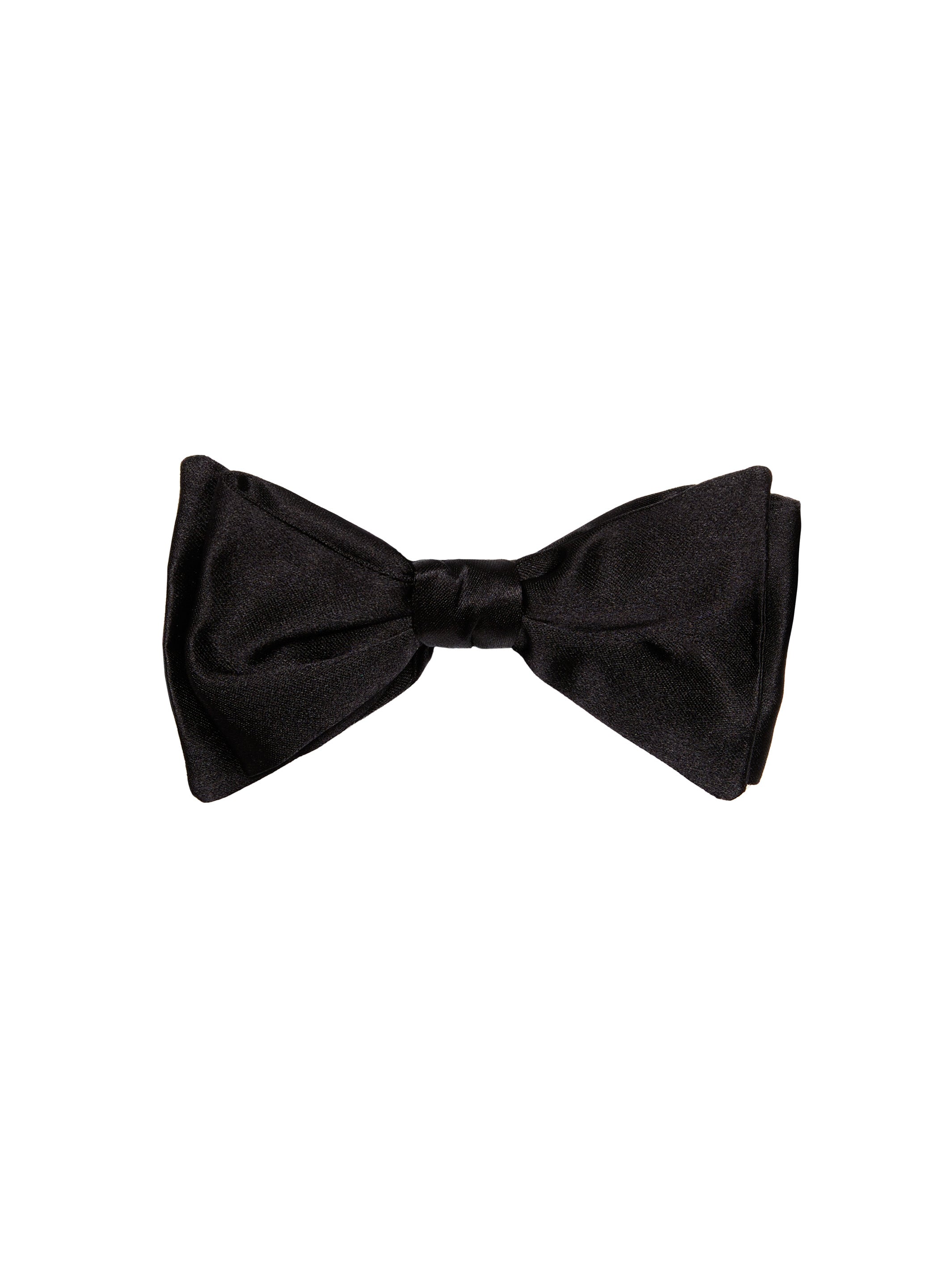 Black natural silk bow tie