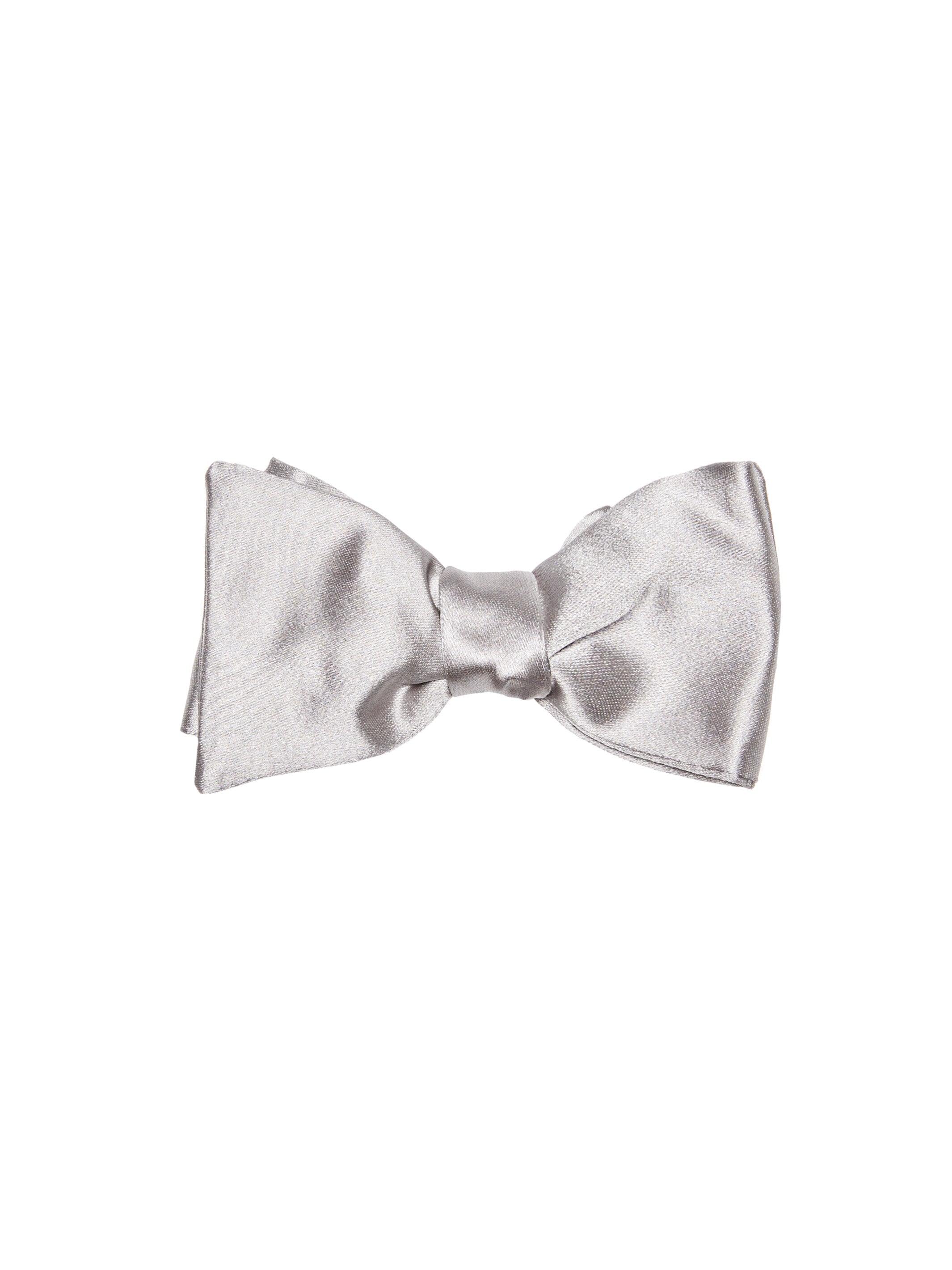 Gray natural silk bow tie