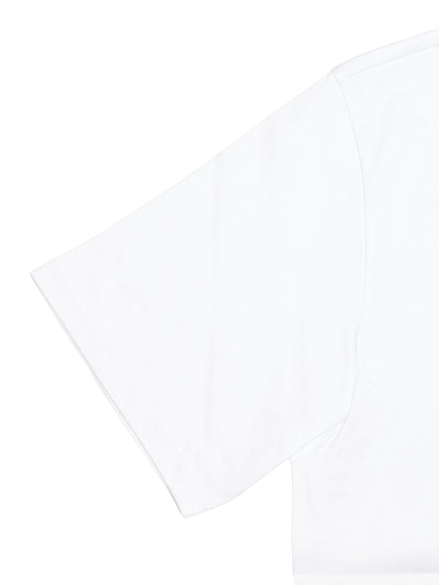 Tricou alb din bumbac cu octogon