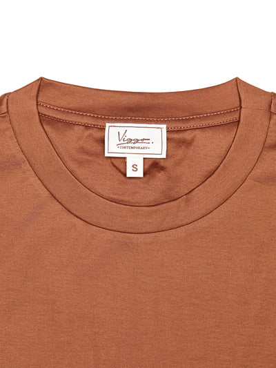 Tricou camel din bumbac cu octogon
