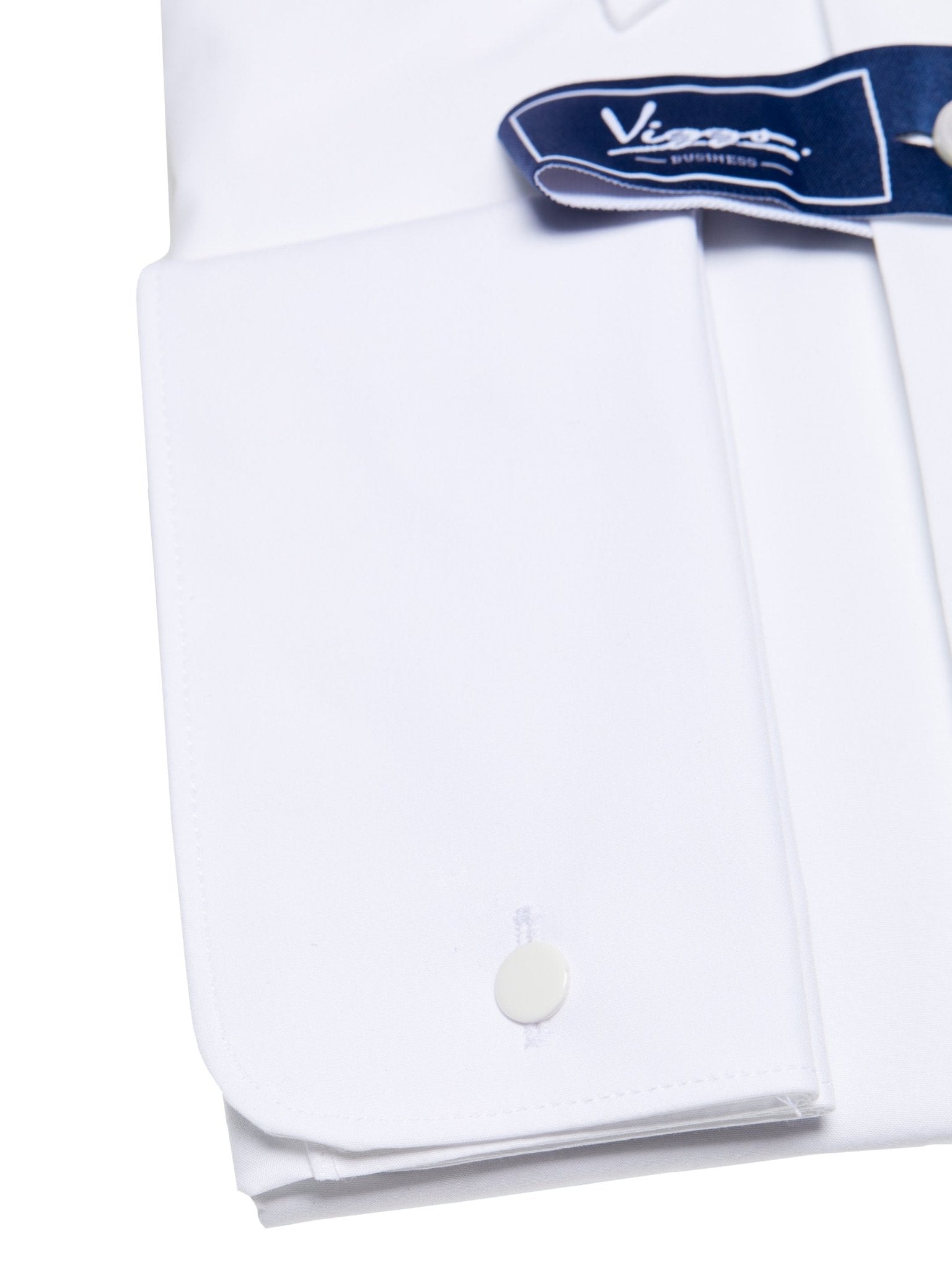 Camasa alba, manseta inclinata cu nasture sau butoni - Viggo