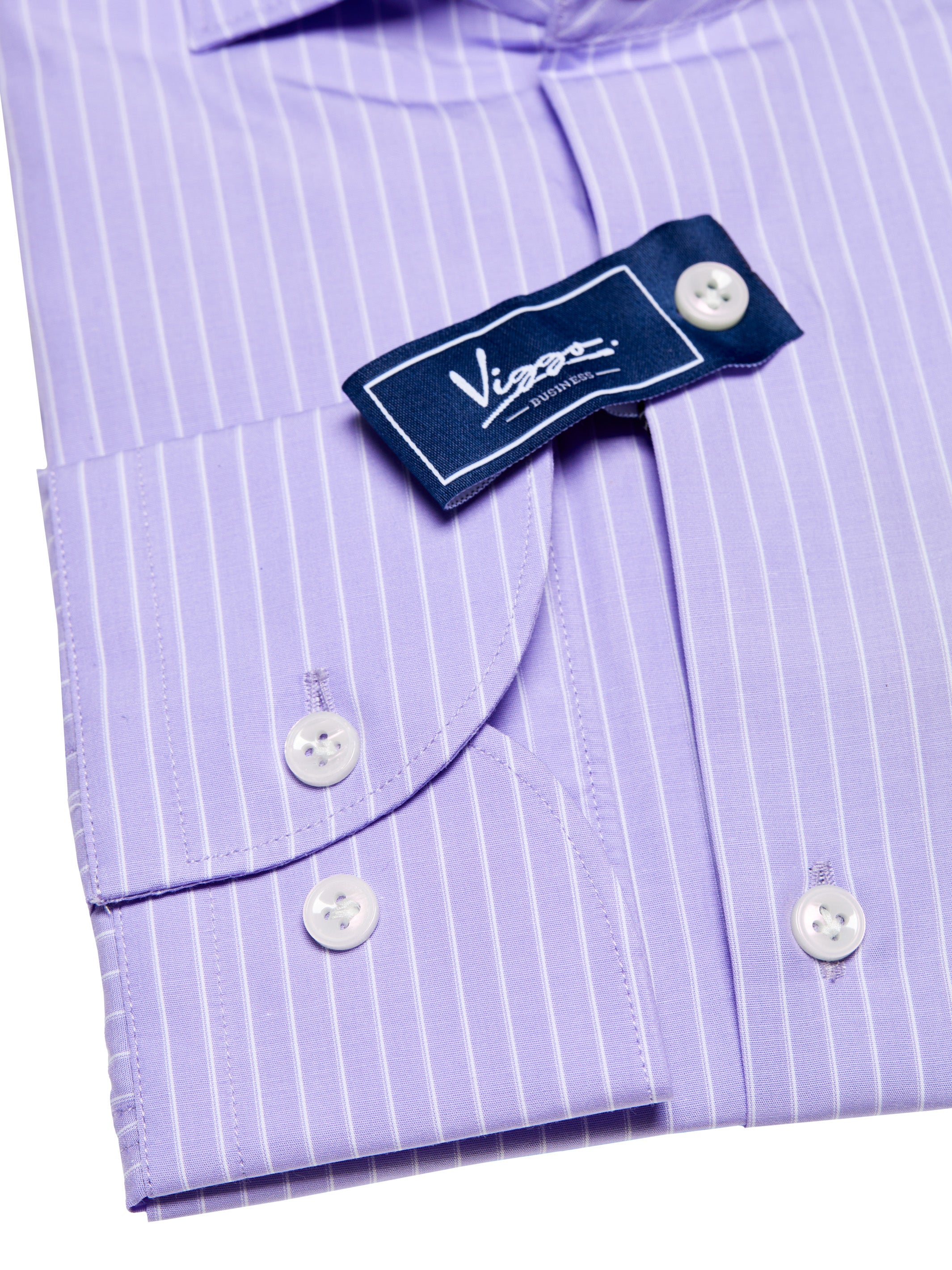 Lilac shirt with white stripes