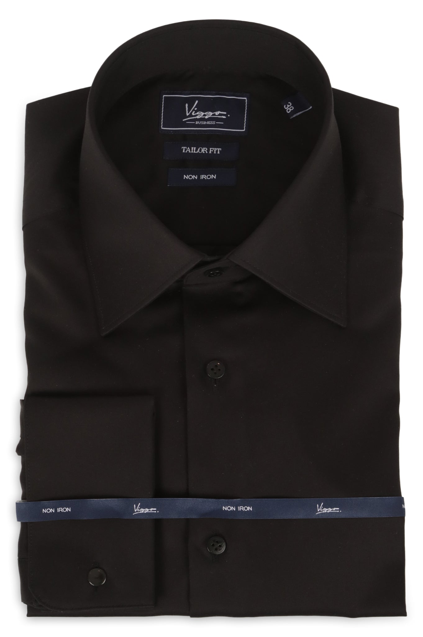 Black non-iron shirt, cufflinks