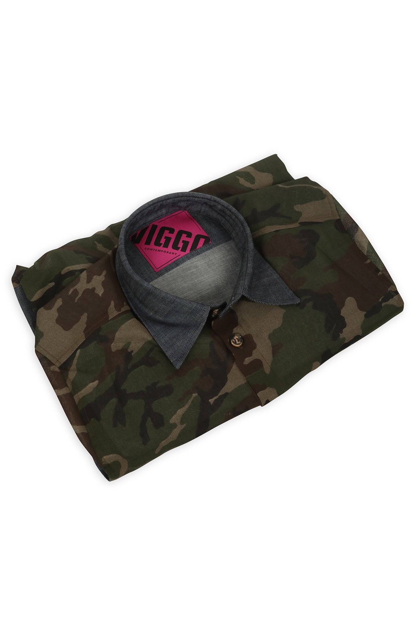 Camasa army cu insertii denim