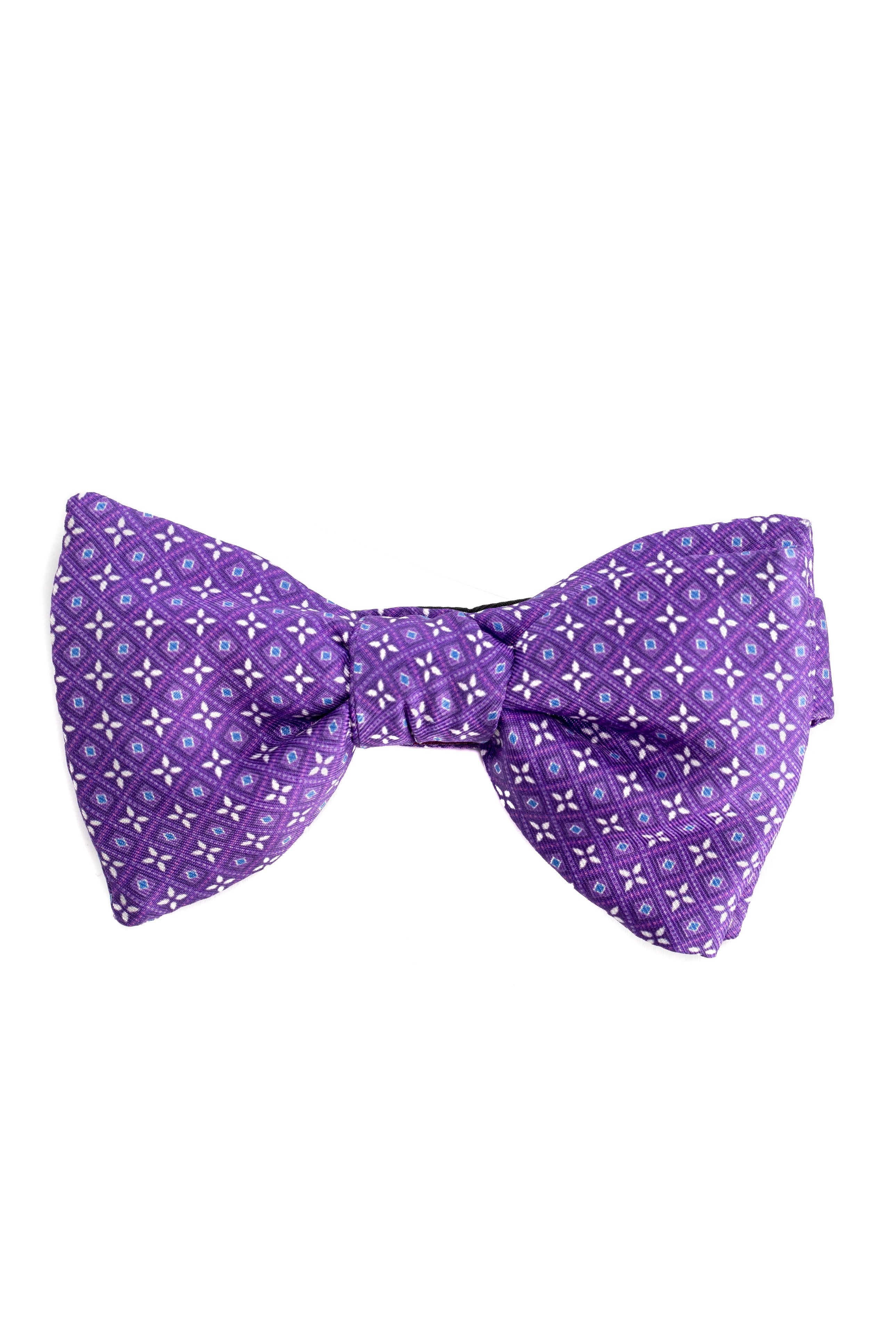 Purple Bow Tie With Floral Pattern
