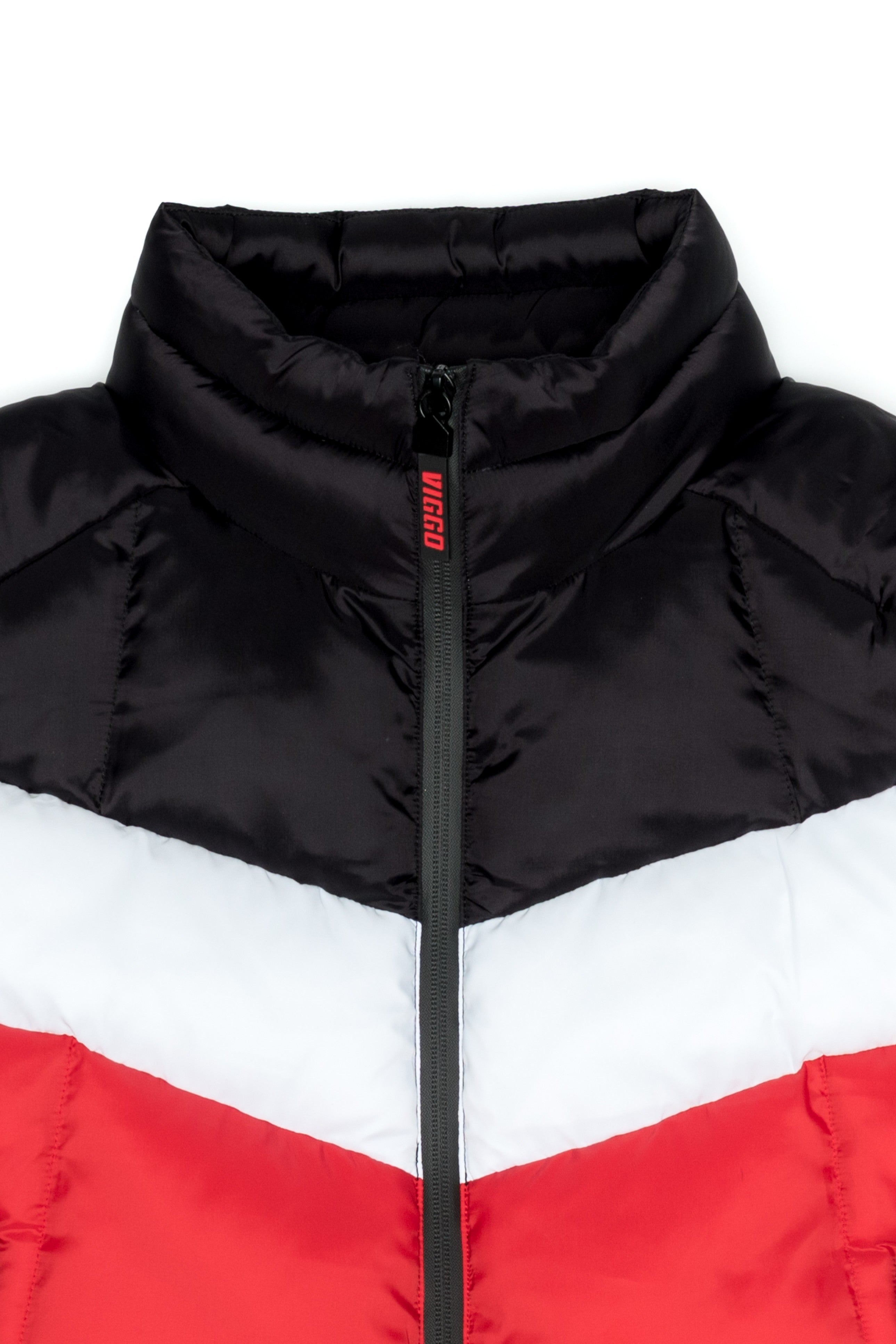 Gilet sportivo rosso con bianco e nero