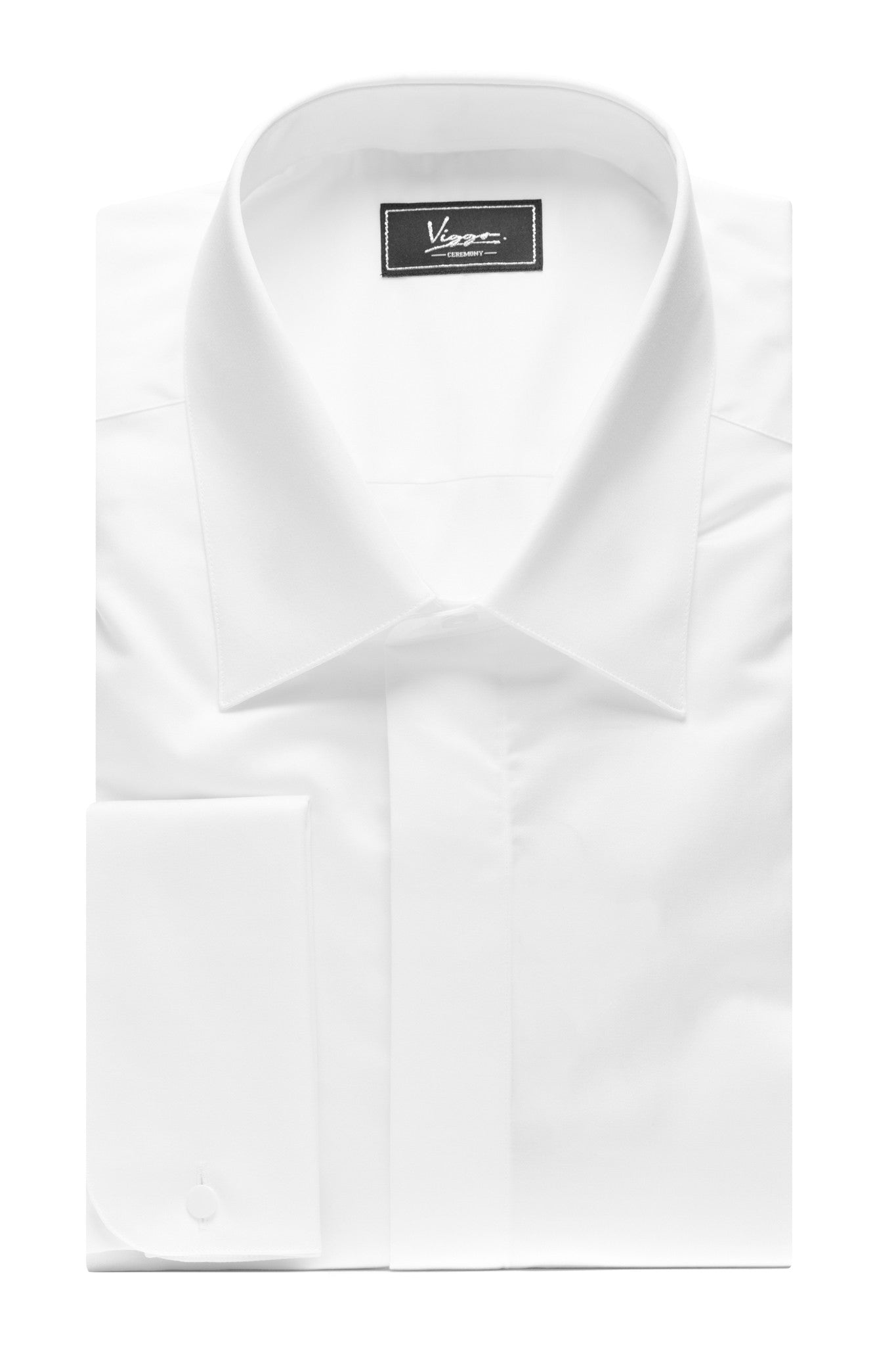 Camicia bianca con bottoni nascosti