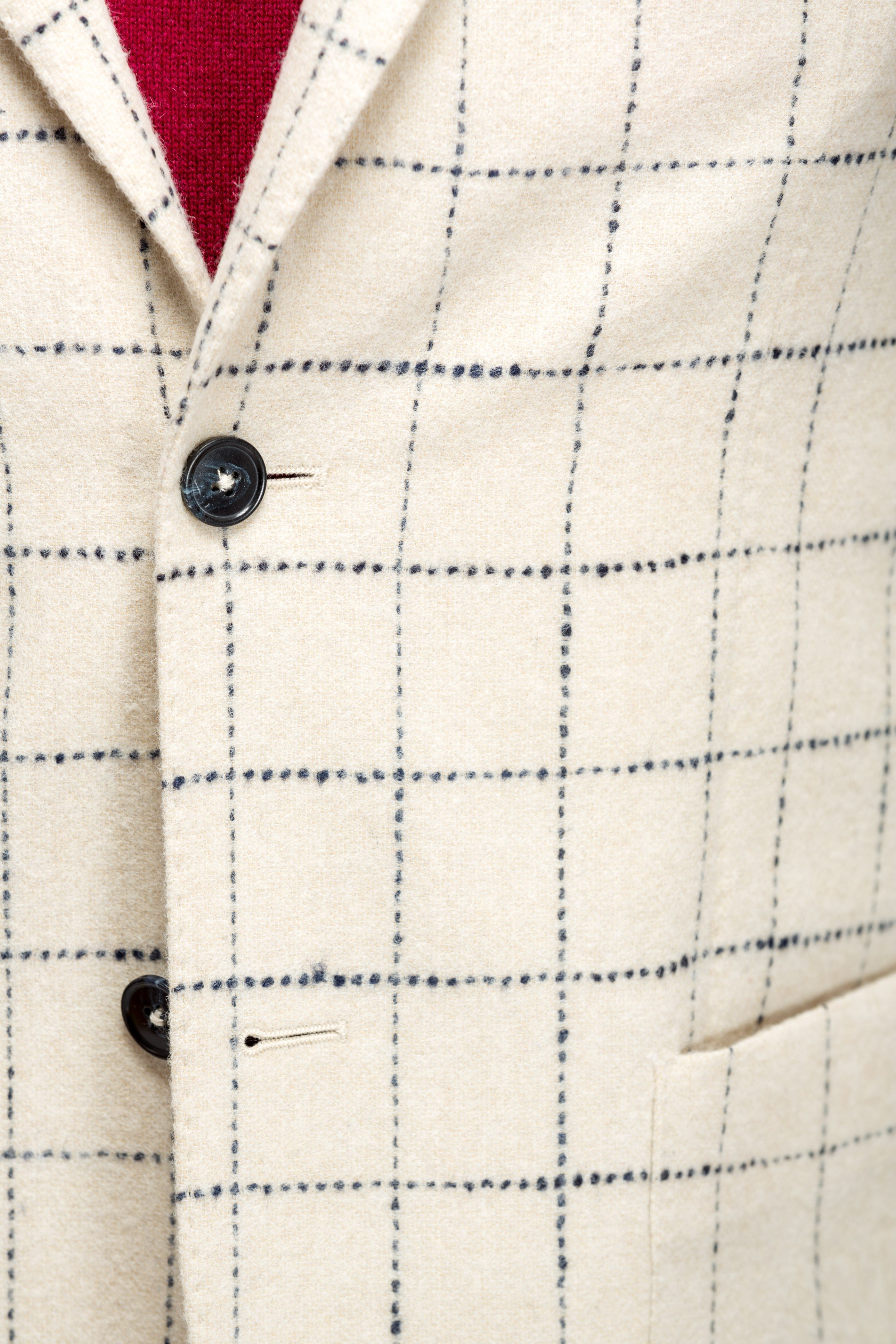 White jacket with blue checks, slim fit