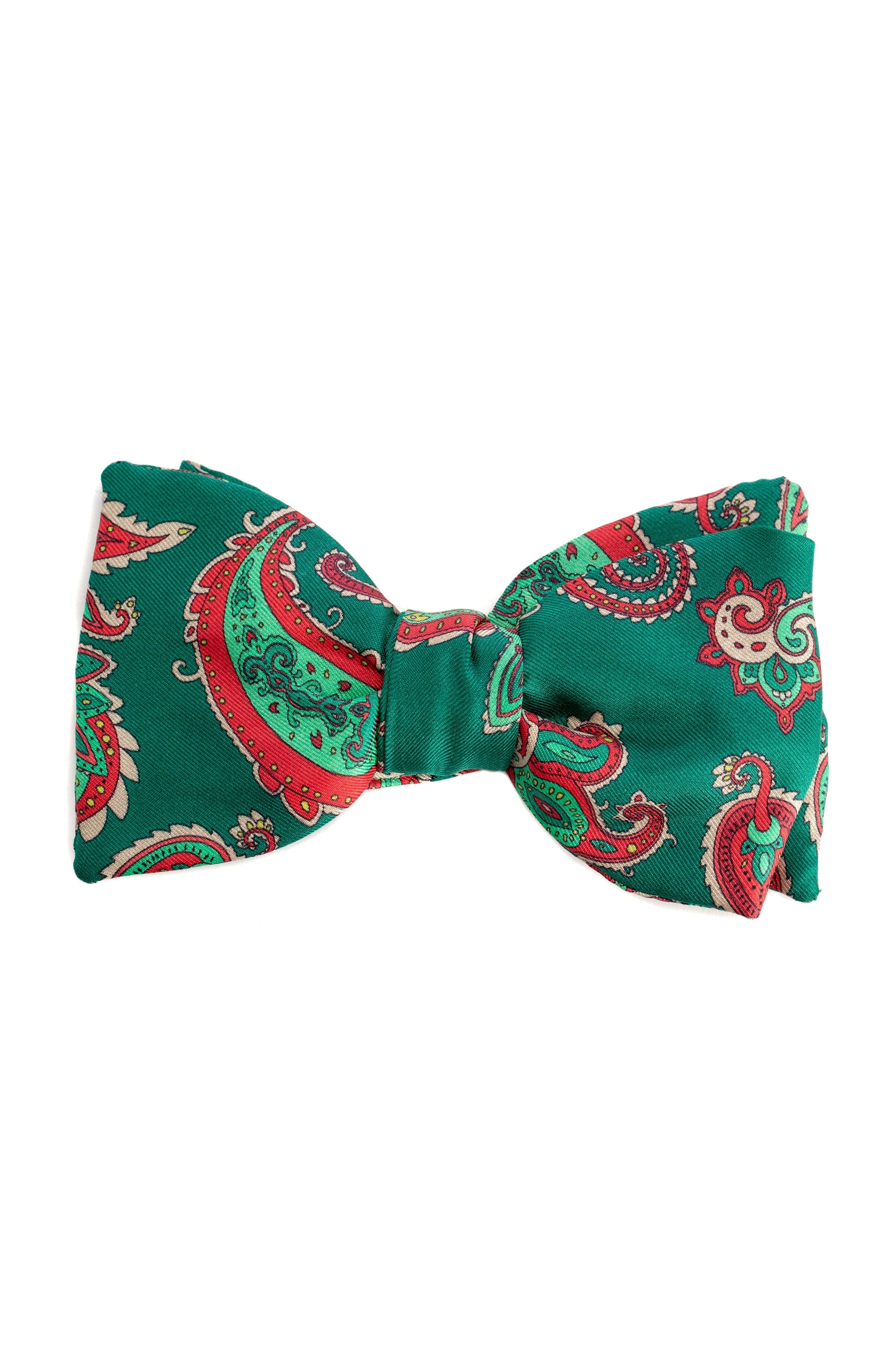Green Paisley Pattern Bow Tie