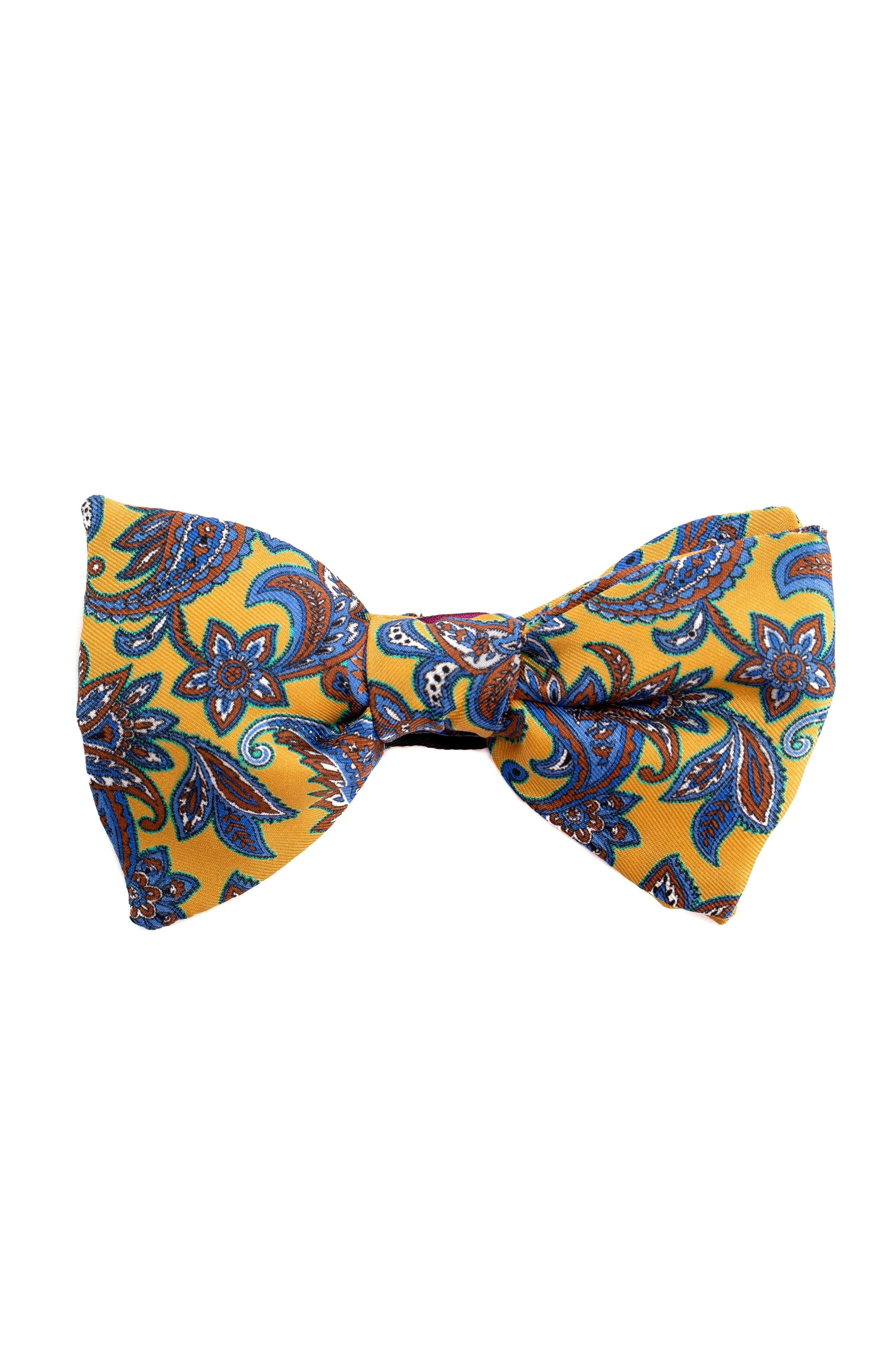 Yellow Paisley Pattern Bow Tie
