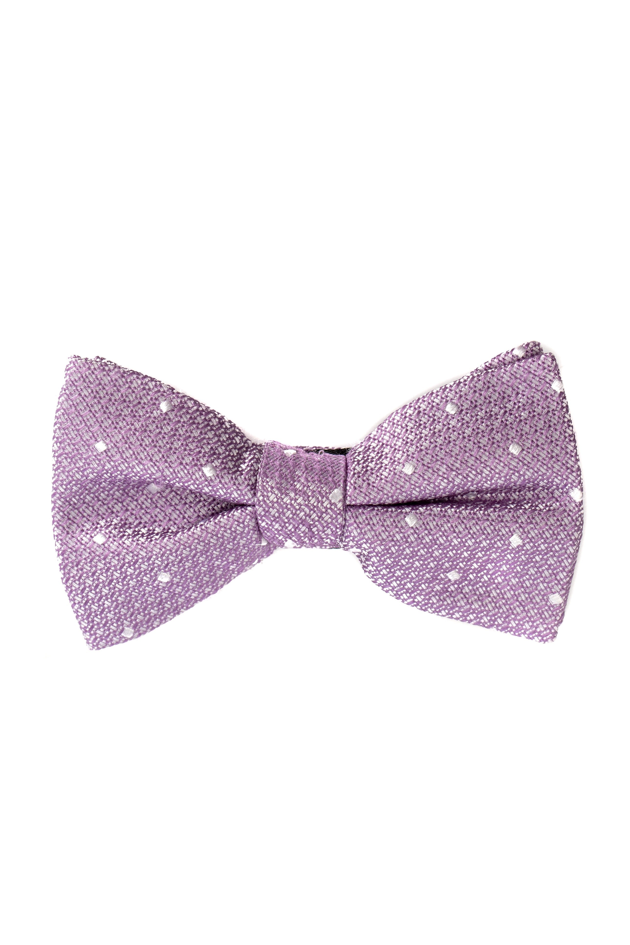 Lilac Bow Tie With White Diamonds
