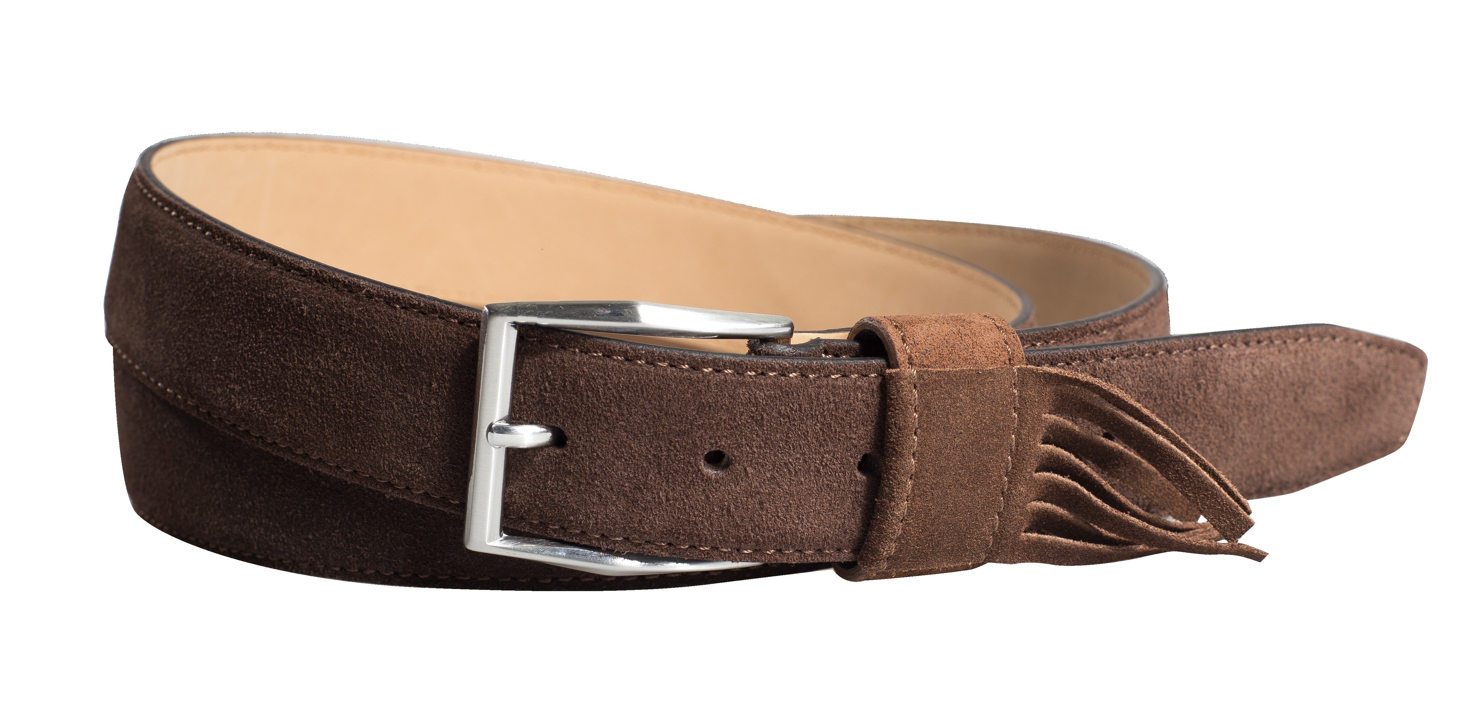 Brown Leather Belt Fringe