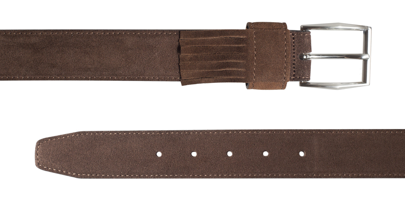 Brown Leather Belt Fringe