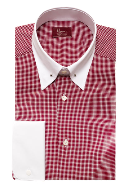 Bordeaux shirt with needle-pin collar