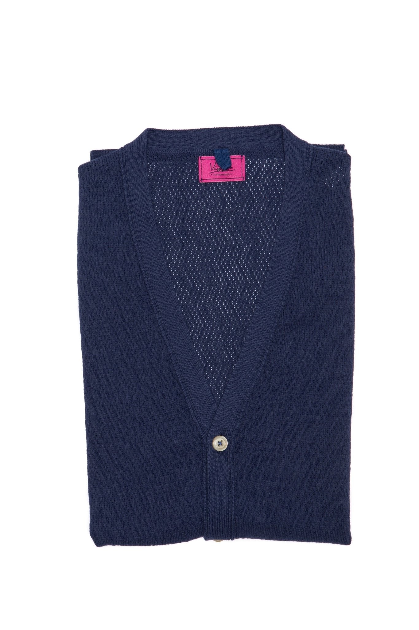 Vesta Casual Bleumarin Texturata Cu Nasturi - Viggo