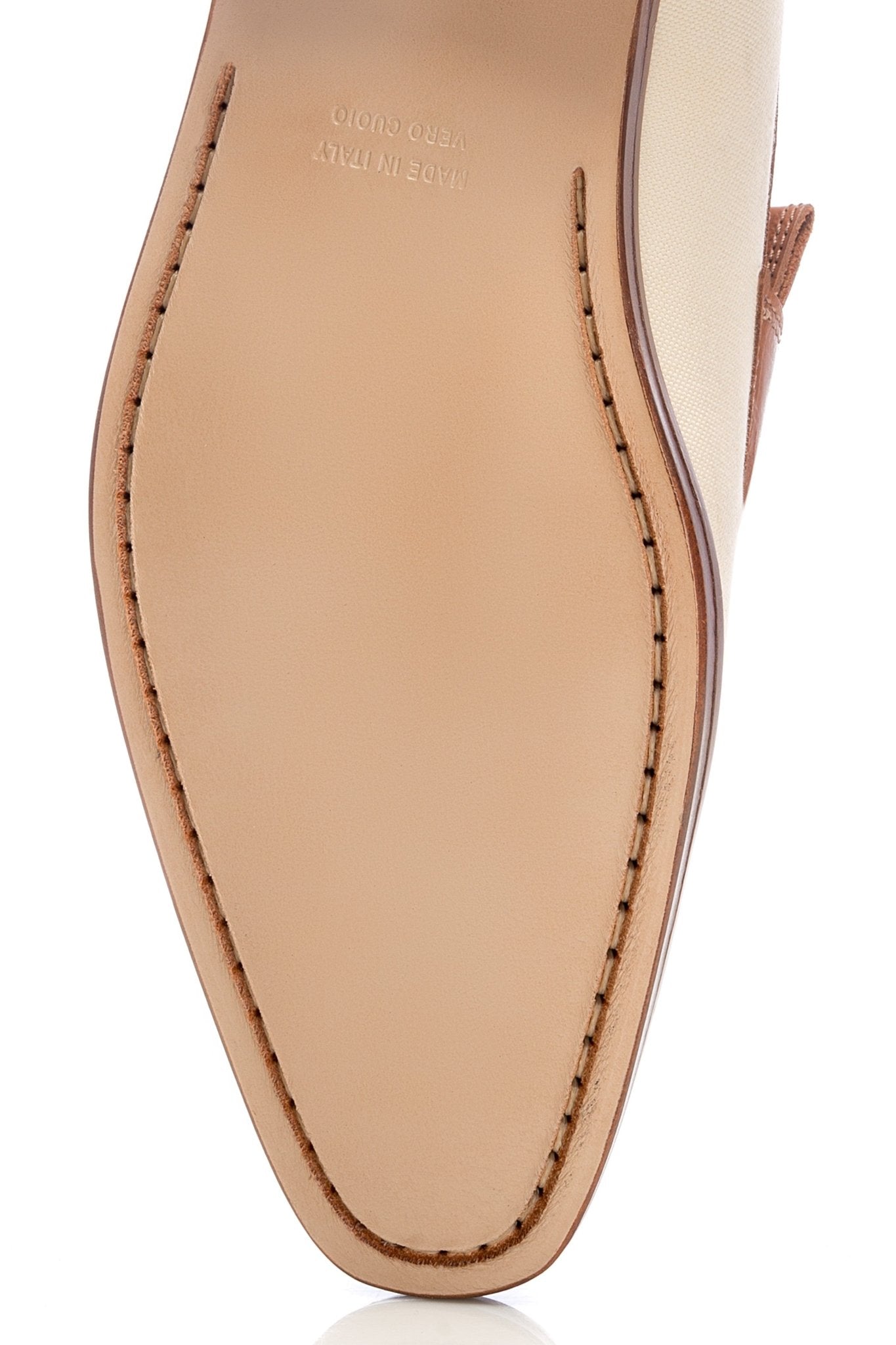 Mocasini crem din piele si textil - Viggo