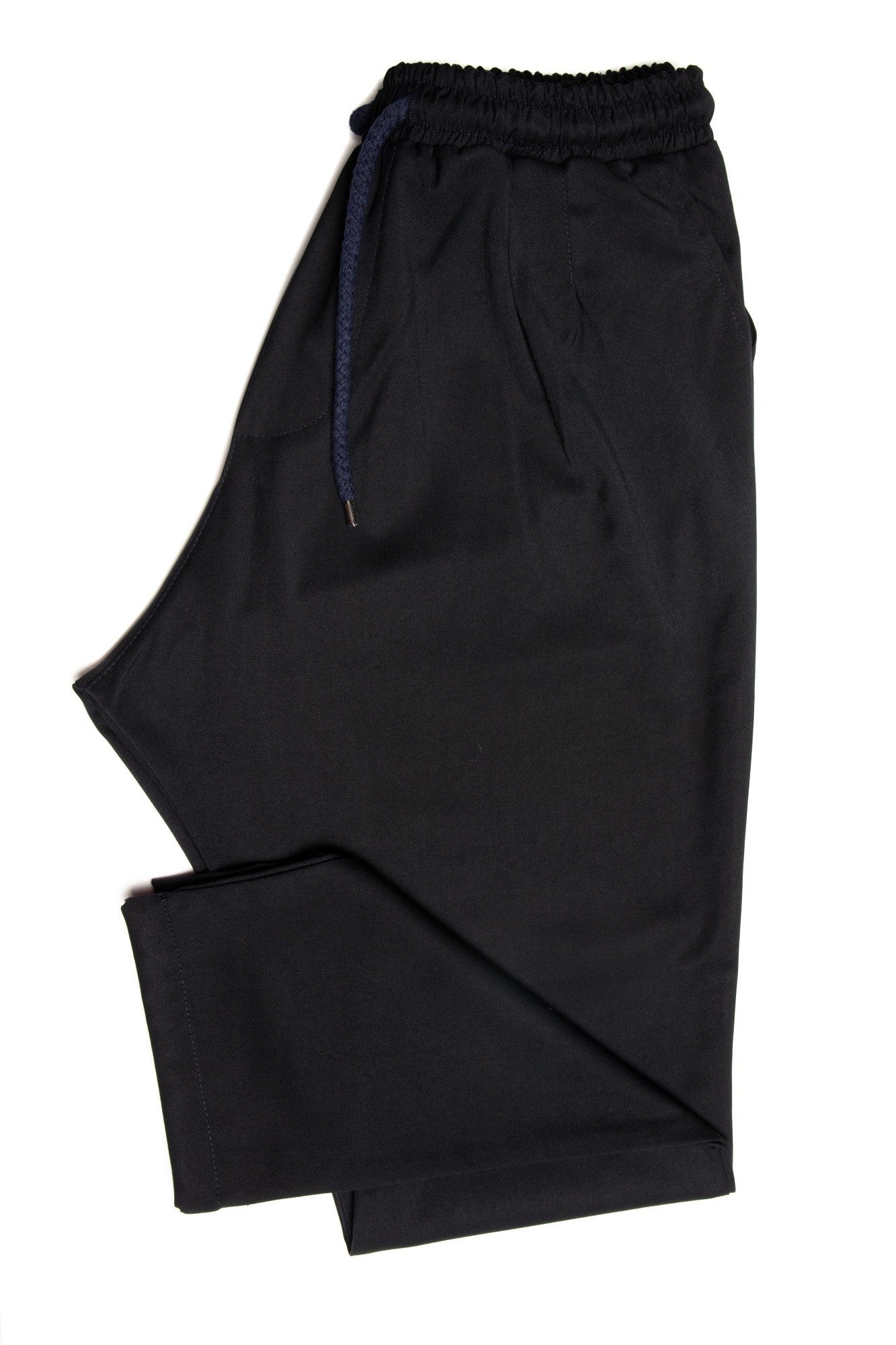 Navy Blue Casual Pants With Lace