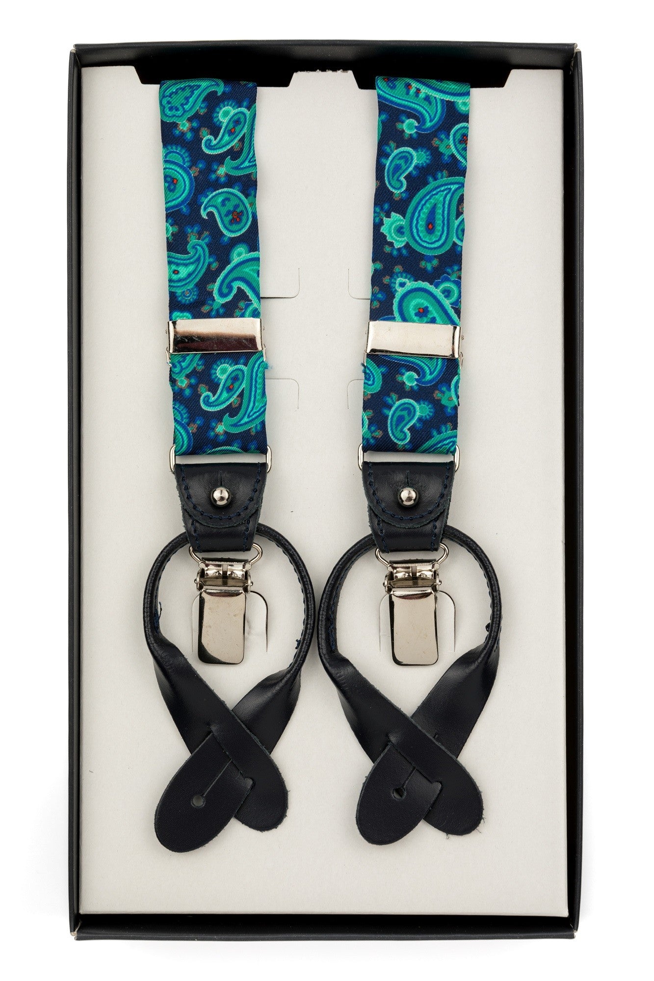 Navy Silk Braces