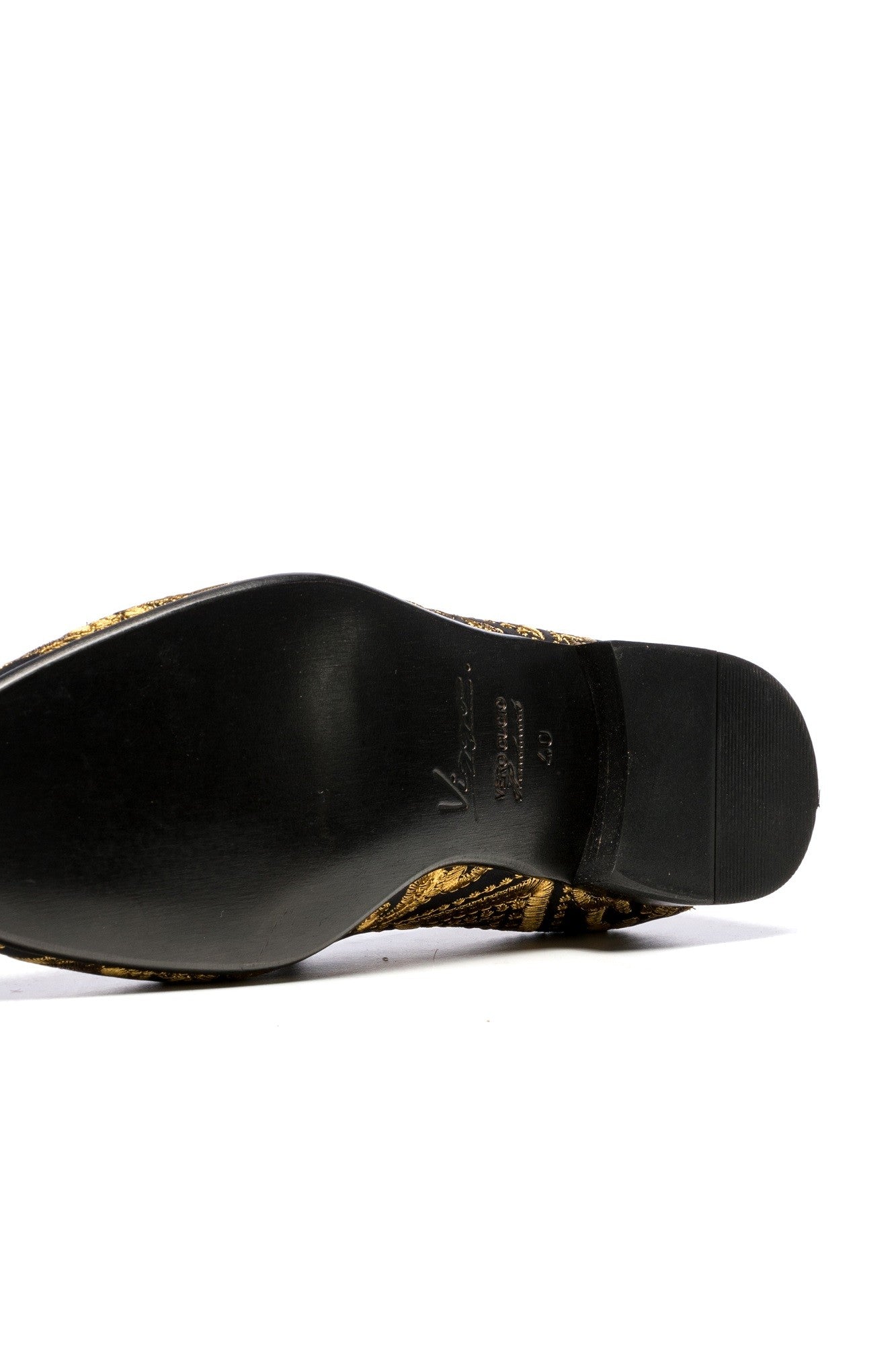 Black Shoes With Gold Embroidery