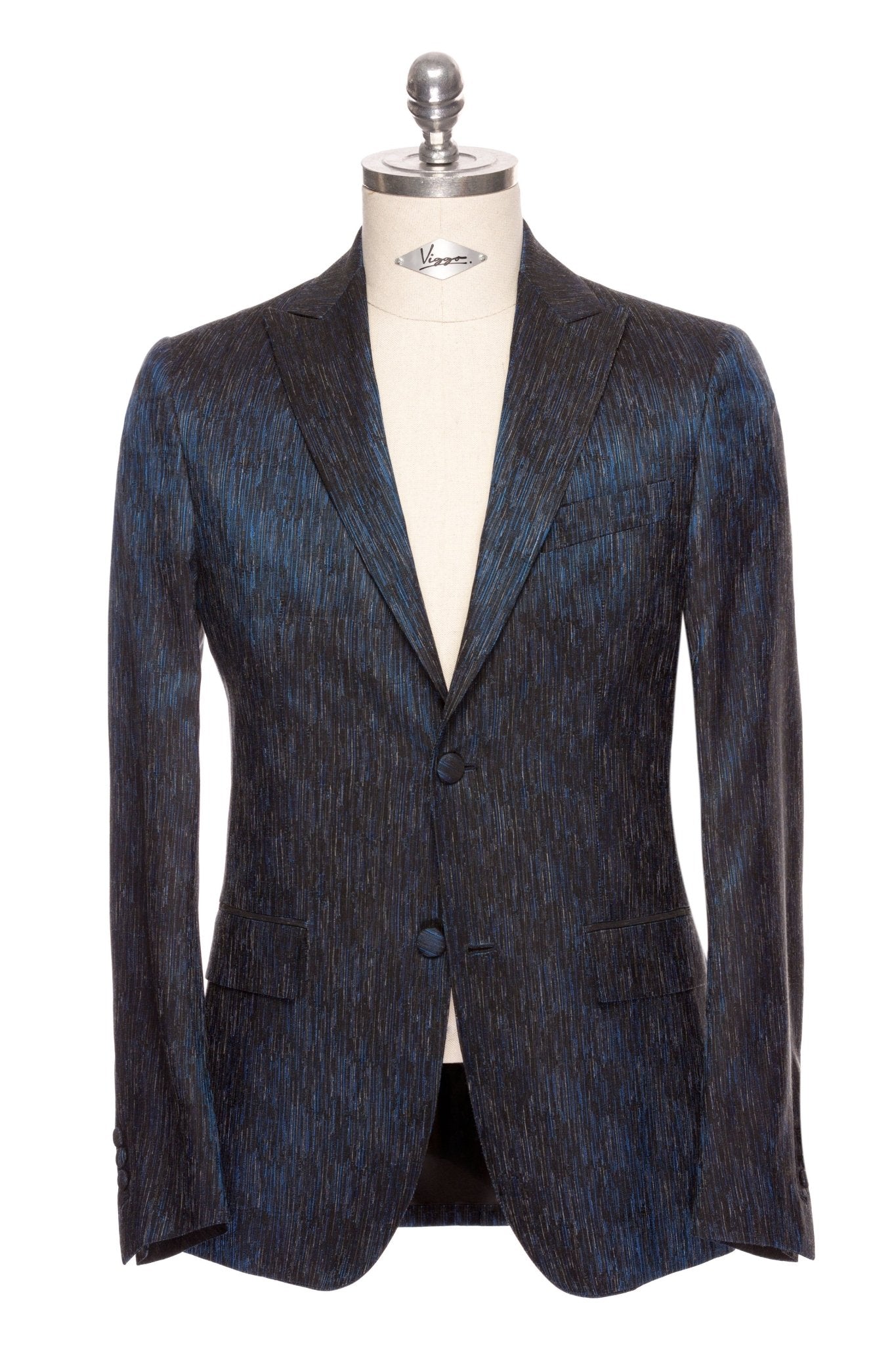 Sacou smoking albastru cu textura - Viggo