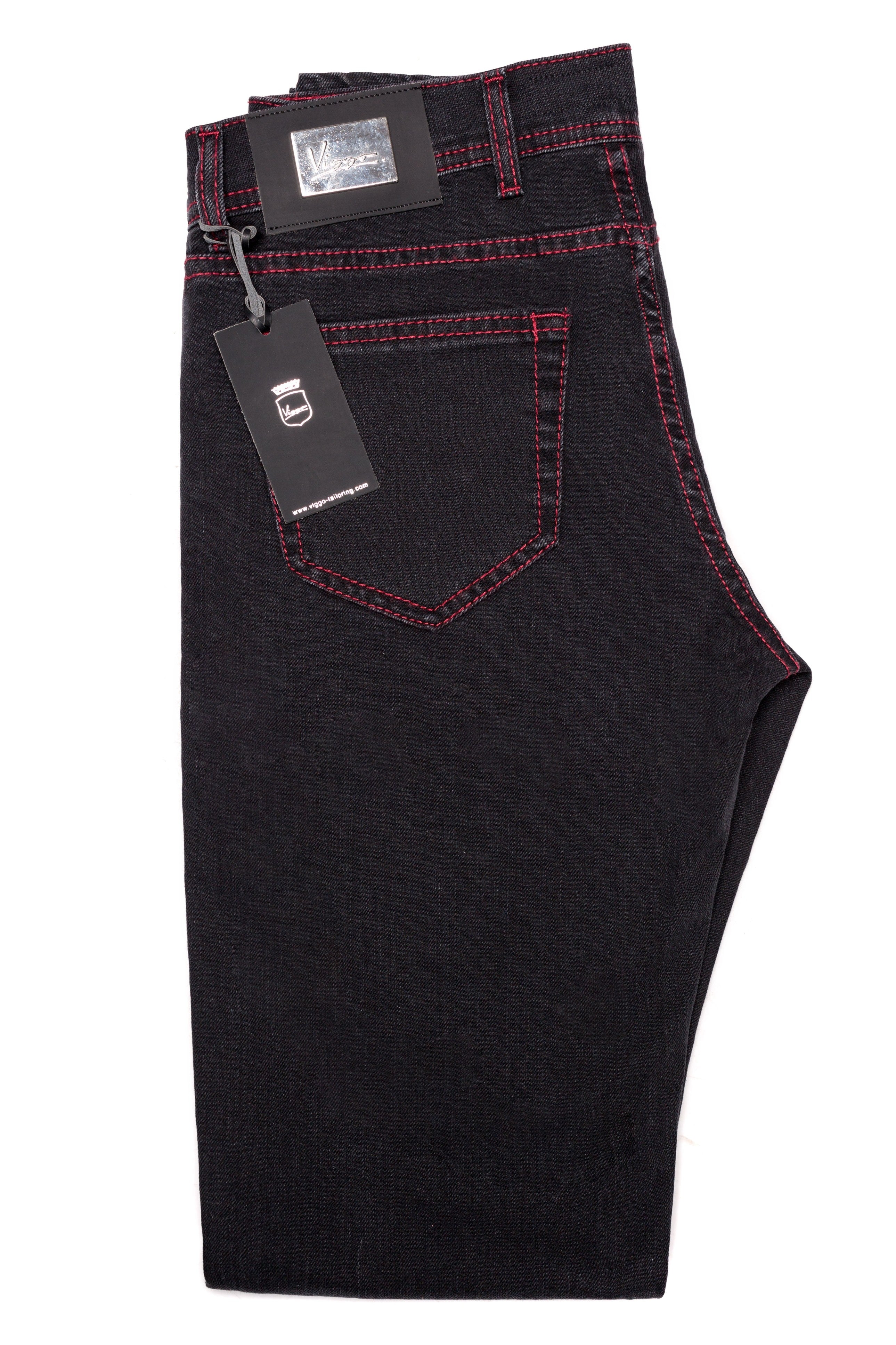 Black Jeans Red Stitch