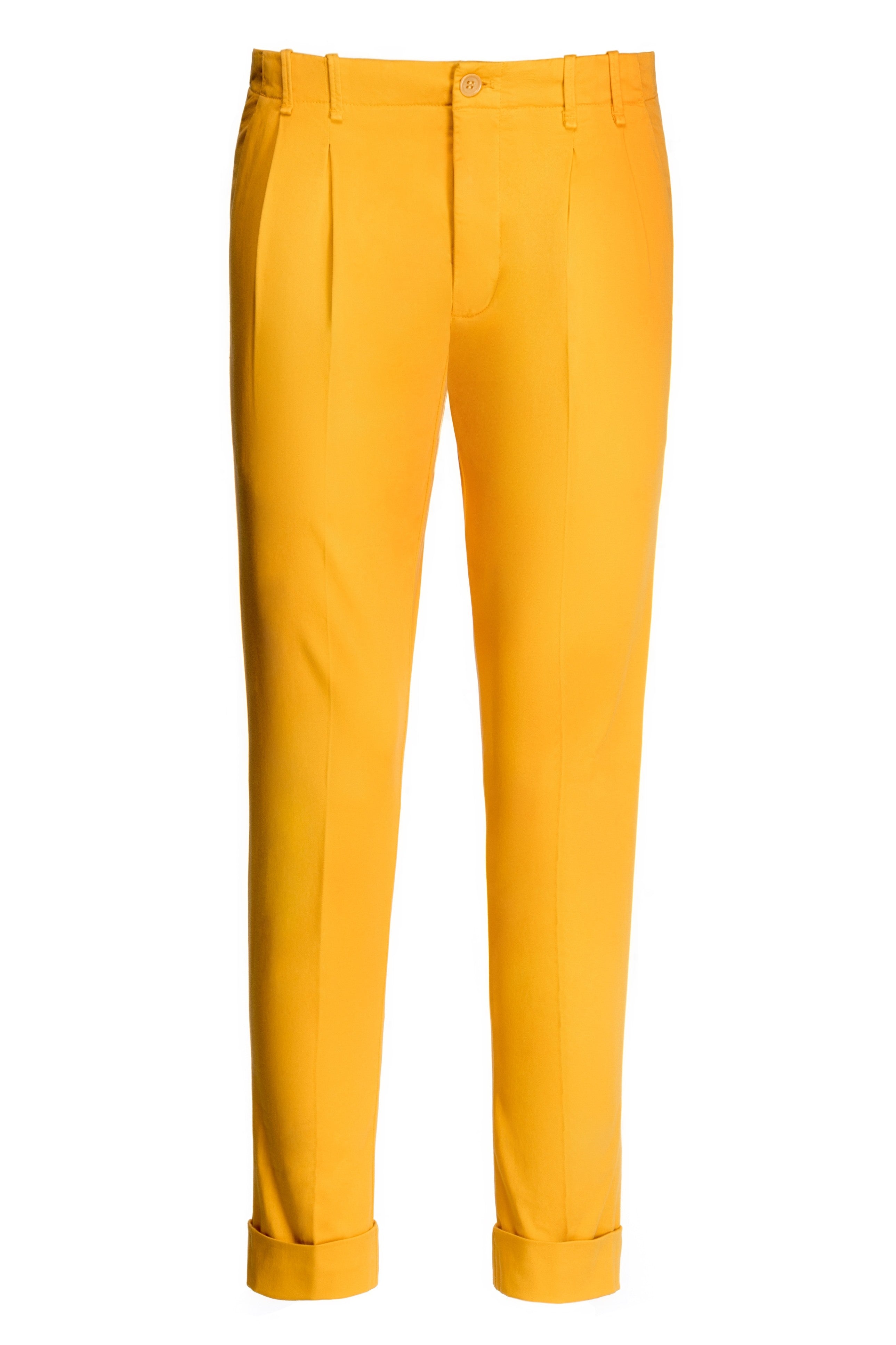 Yellow Pants With Pleats