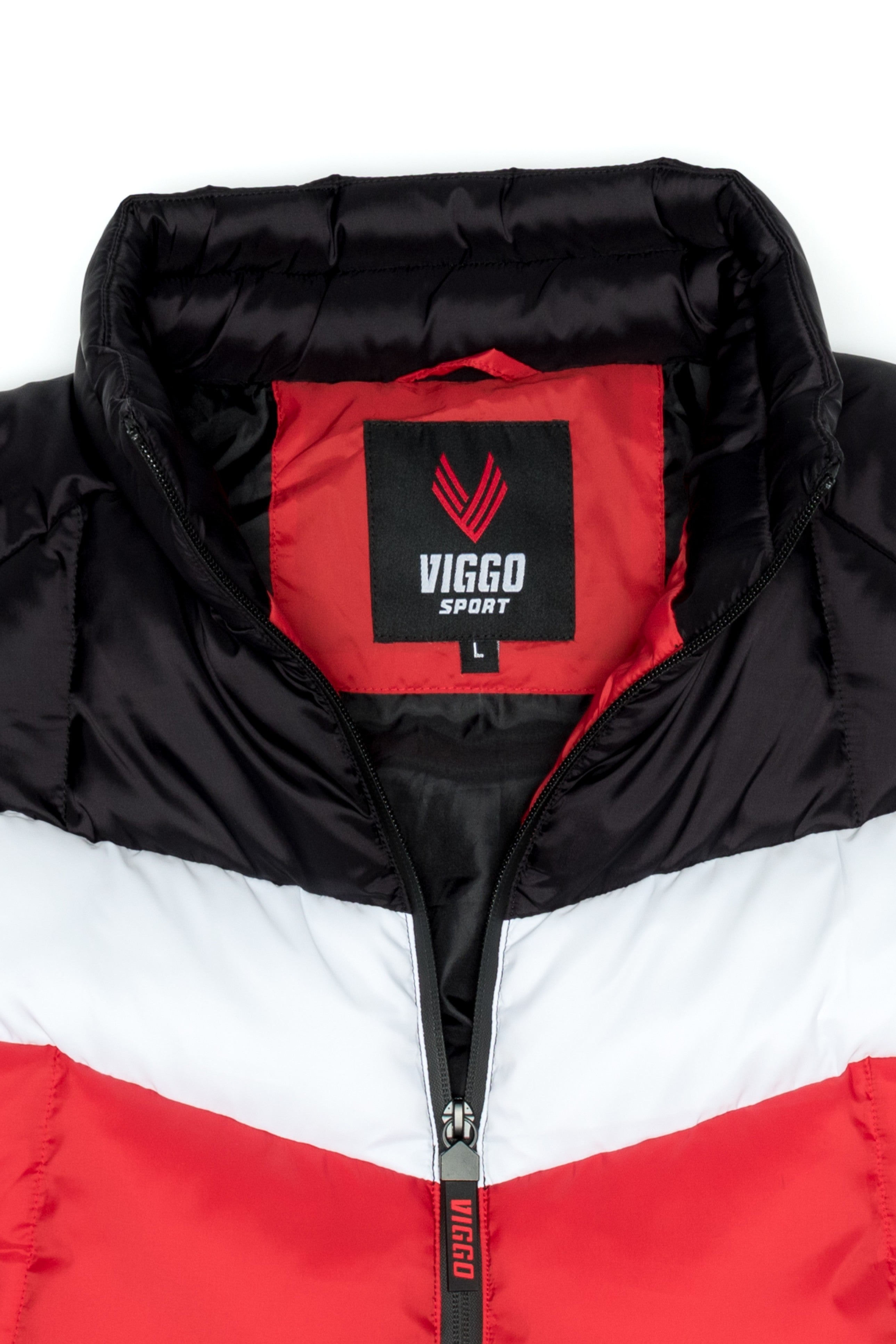 Gilet sportivo rosso con bianco e nero