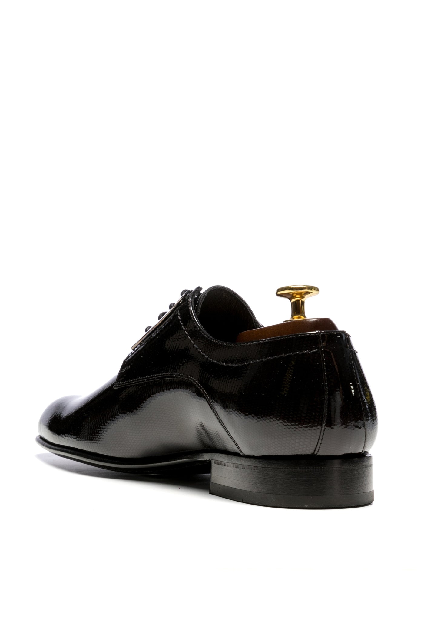 Black Lacquered Derby Model Shoes