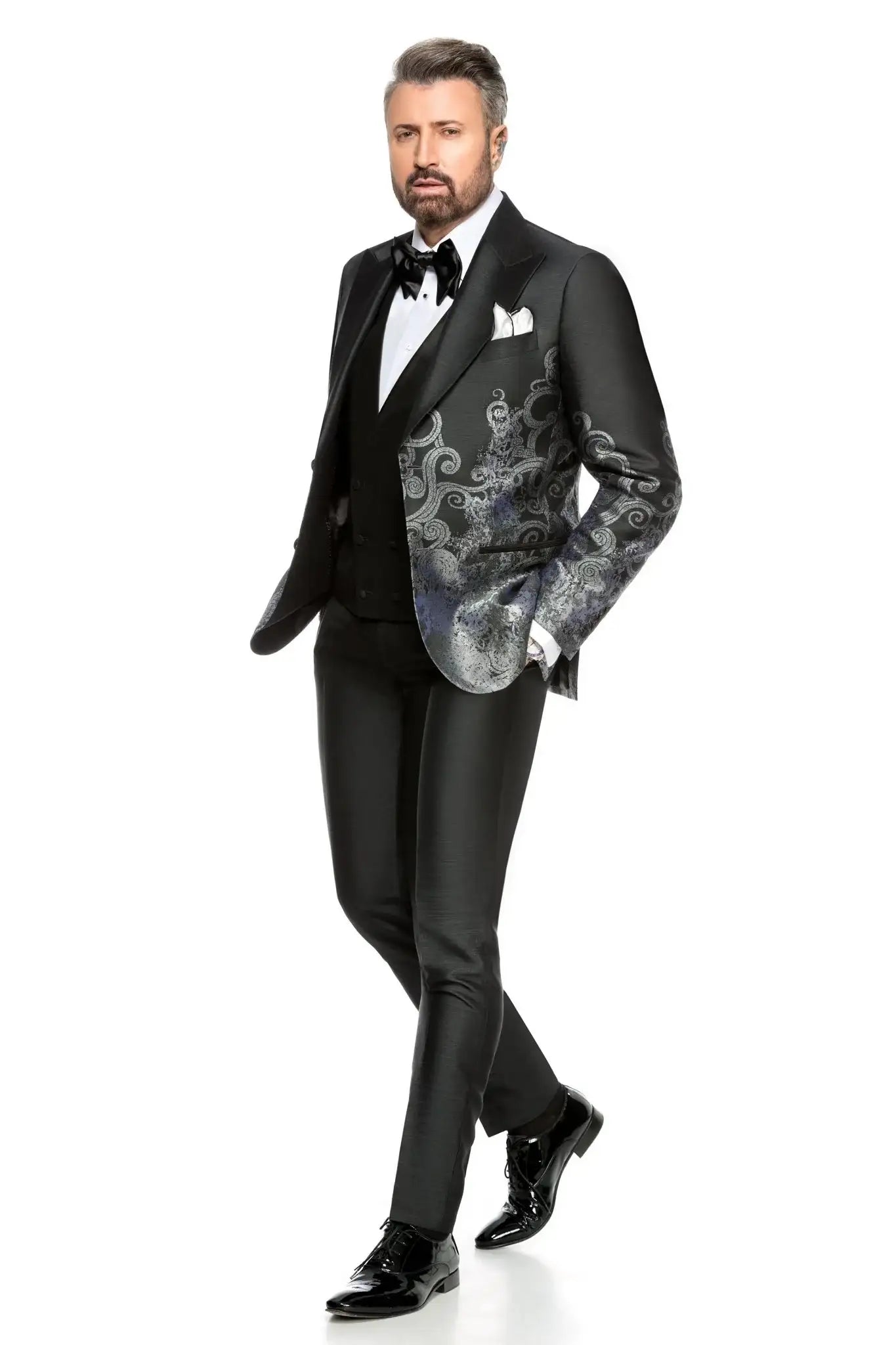 Costum smoking negru trei piese