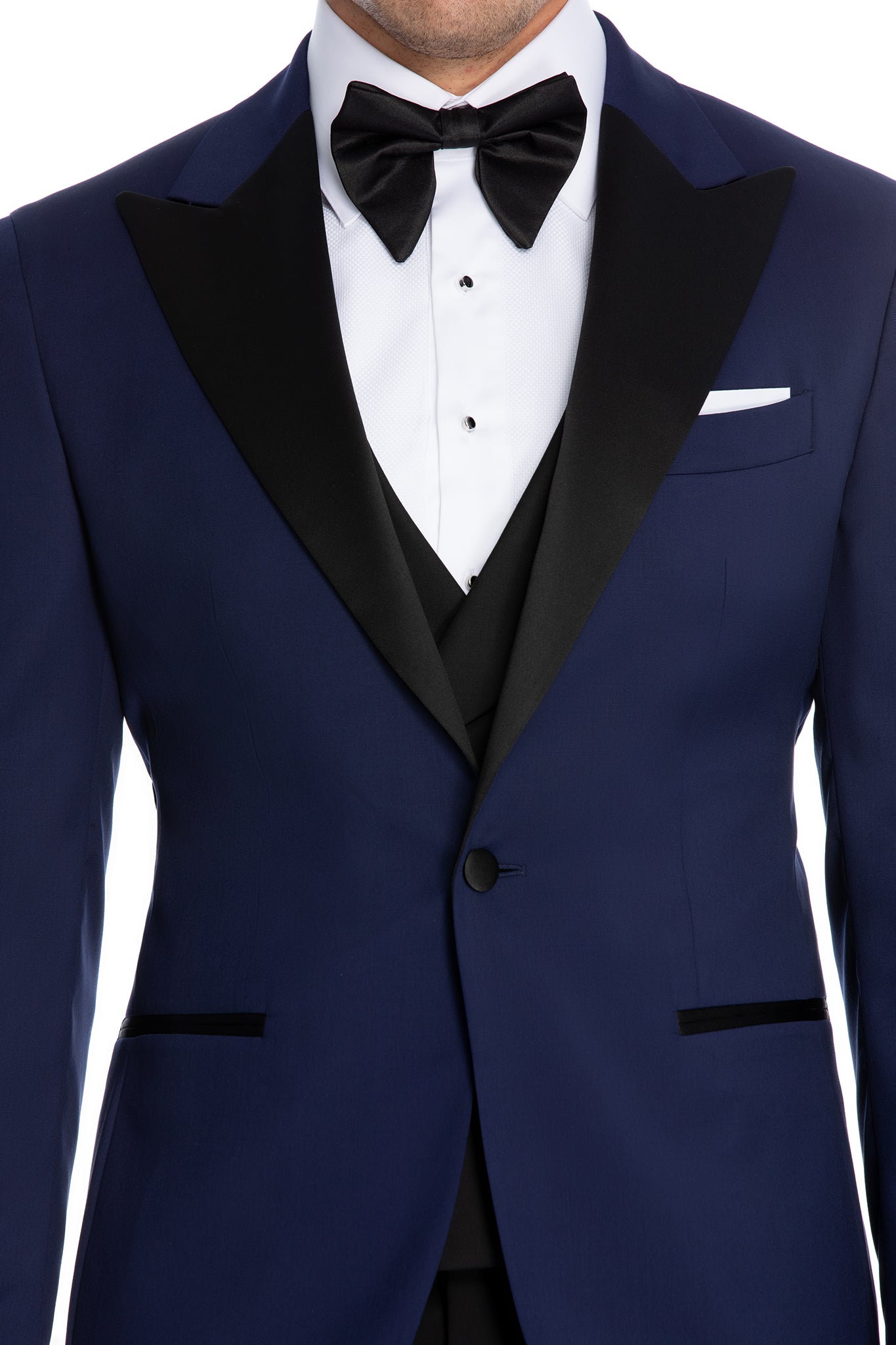 Navy tuxedo with contrasting lapel
