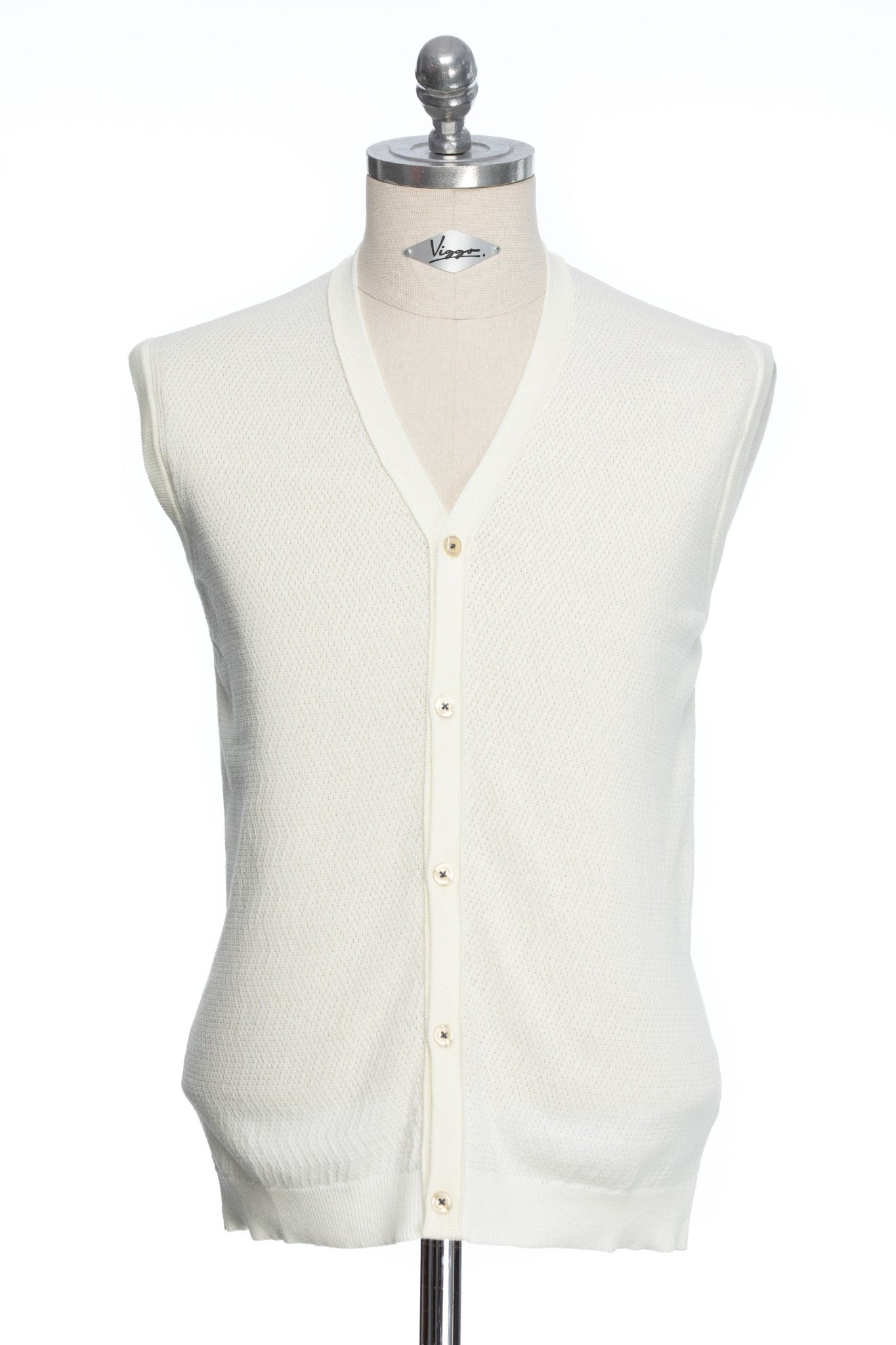 Vesta Alba Casual Texturata Cu Nasturi - Viggo